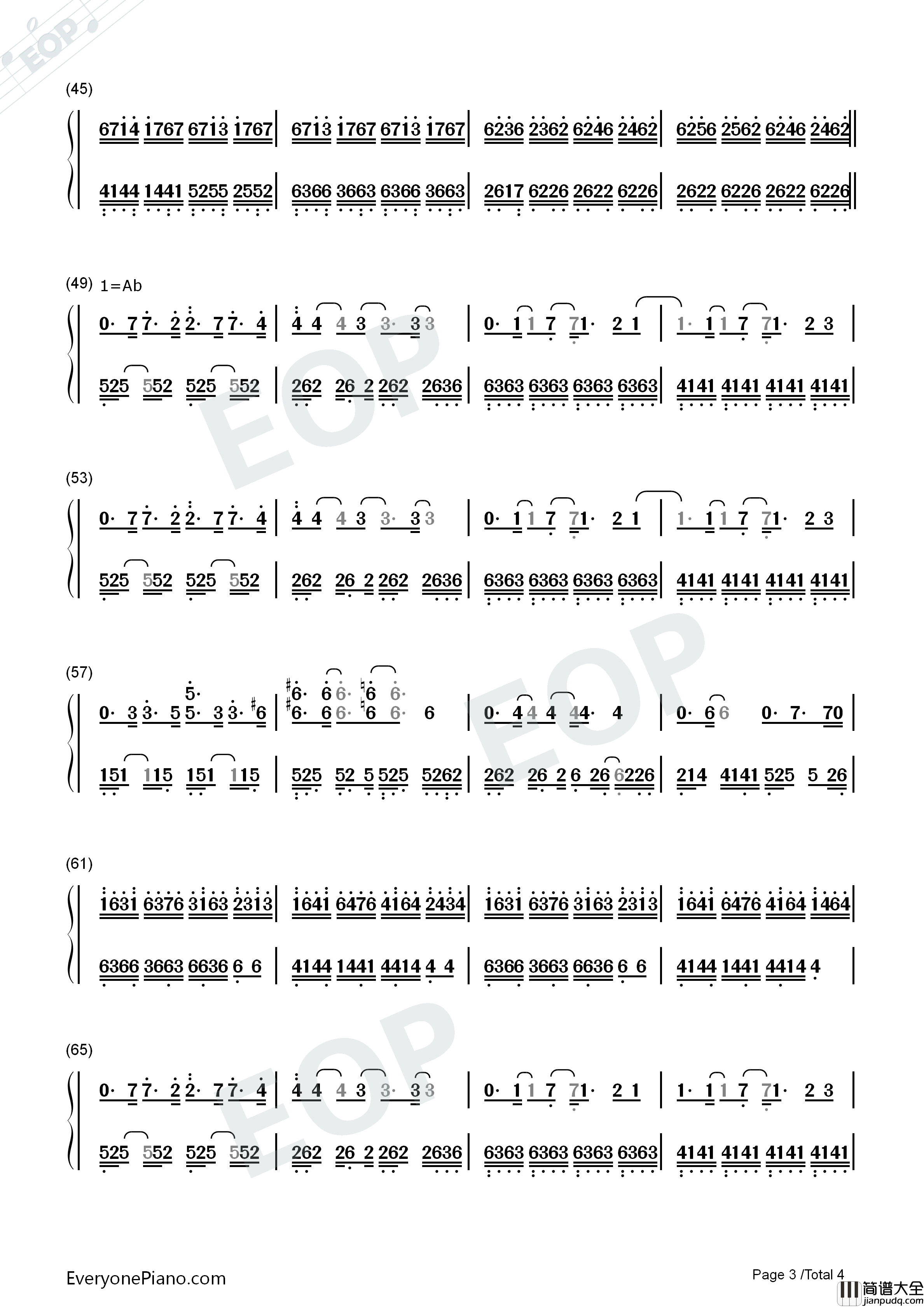 Speak_to_Me钢琴简谱_Amy_Lee演唱