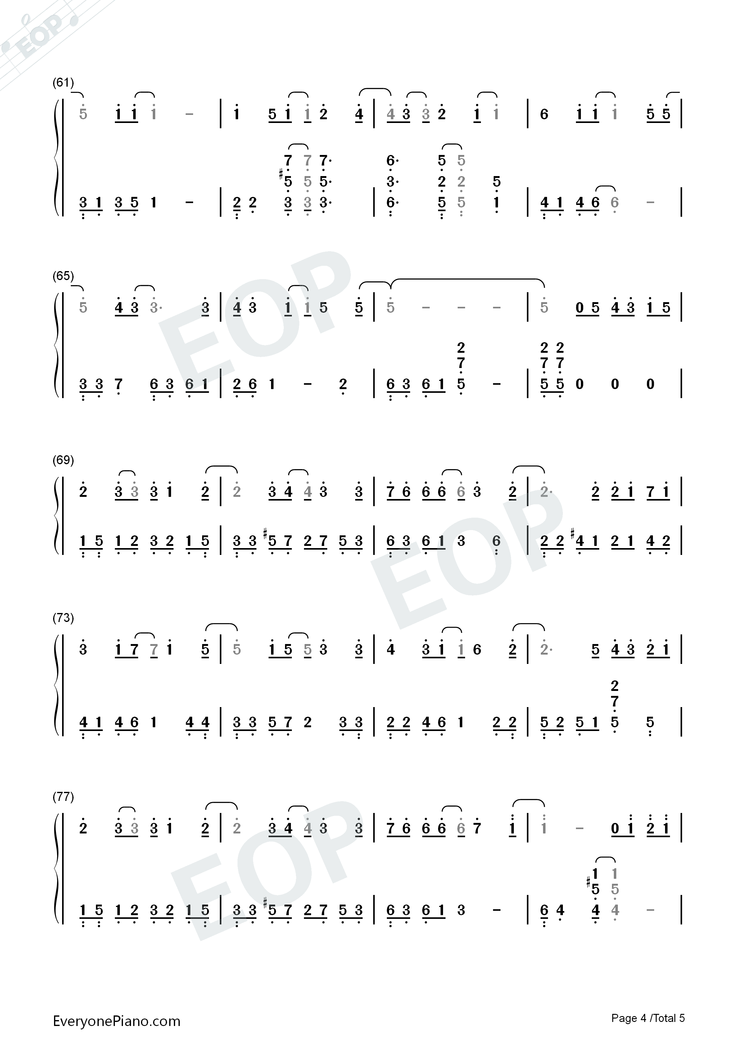 我们的爱没有错钢琴简谱_胡夏演唱