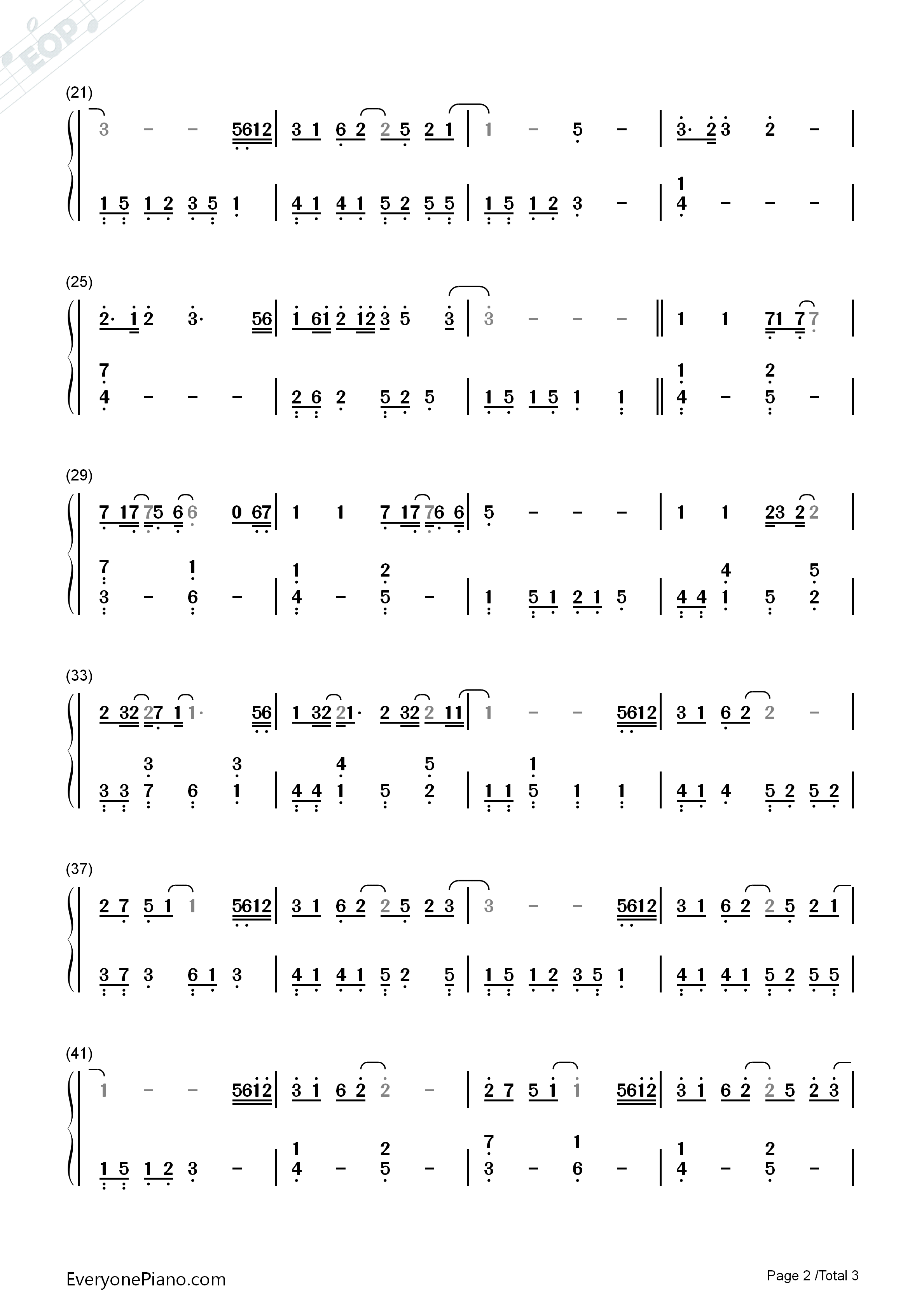 123我爱你钢琴简谱_新乐尘符演唱