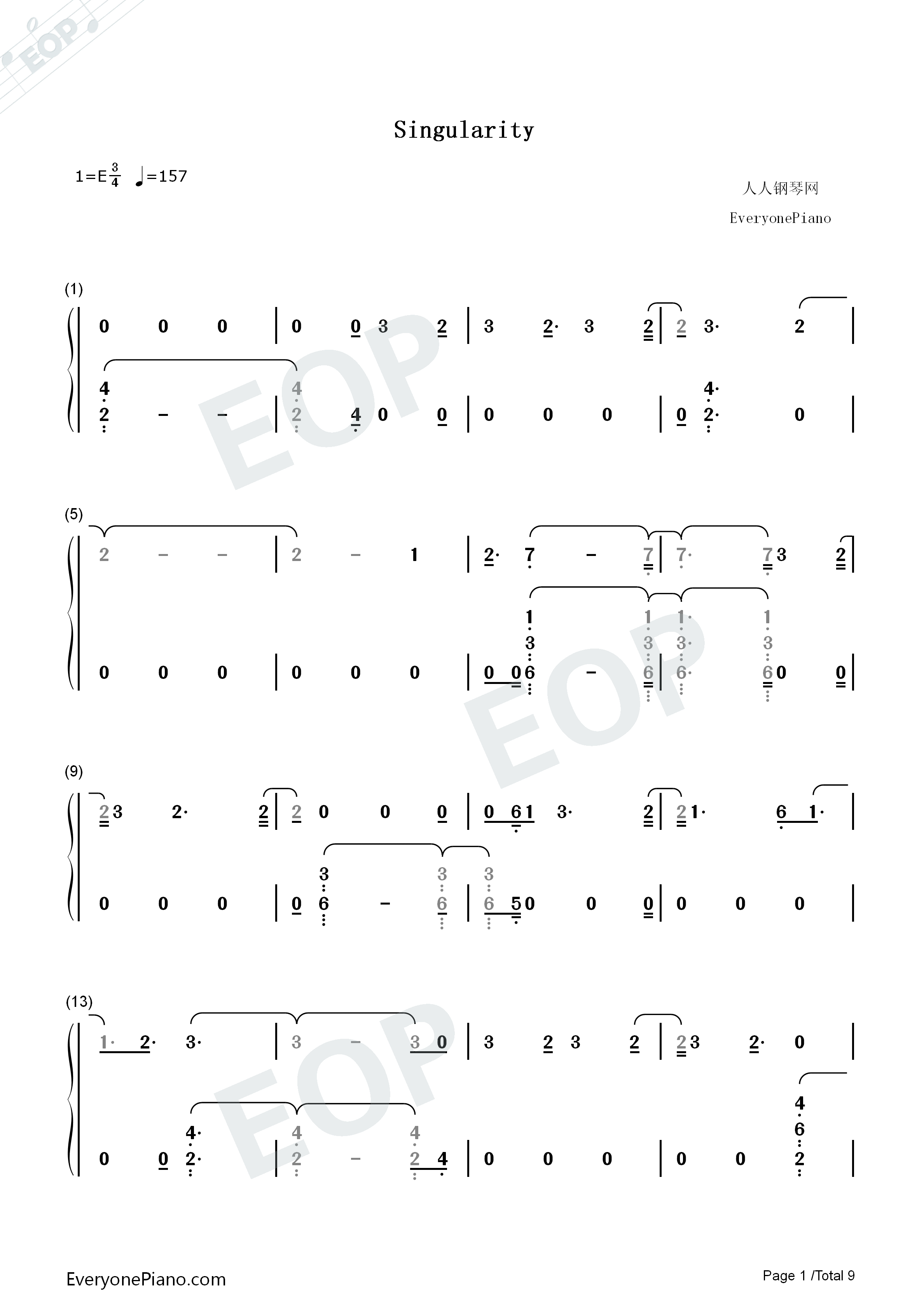 Intro_Singularity钢琴简谱_防弹少年团演唱