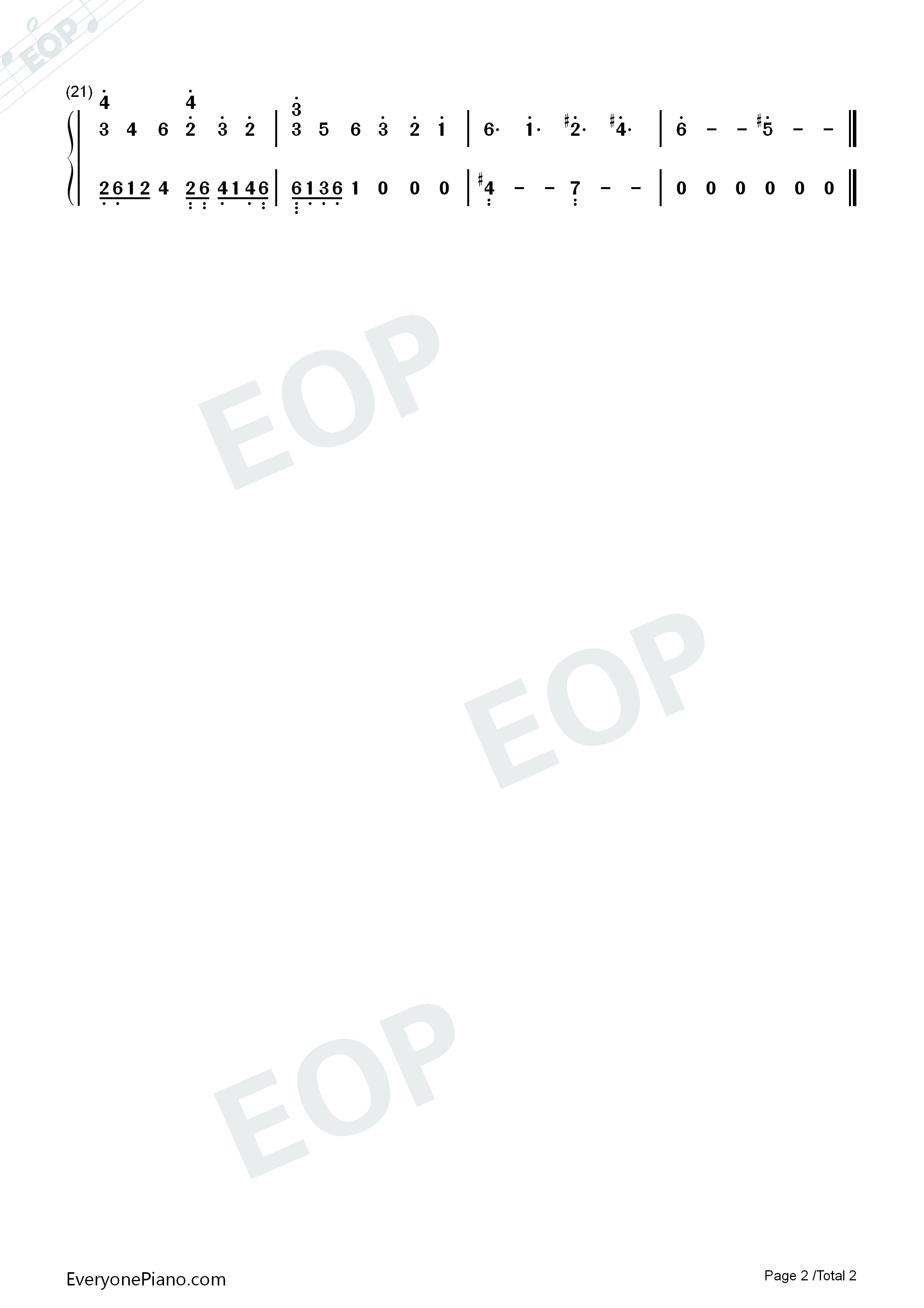 遺サレタ場所斜光钢琴简谱_冈部启一演唱