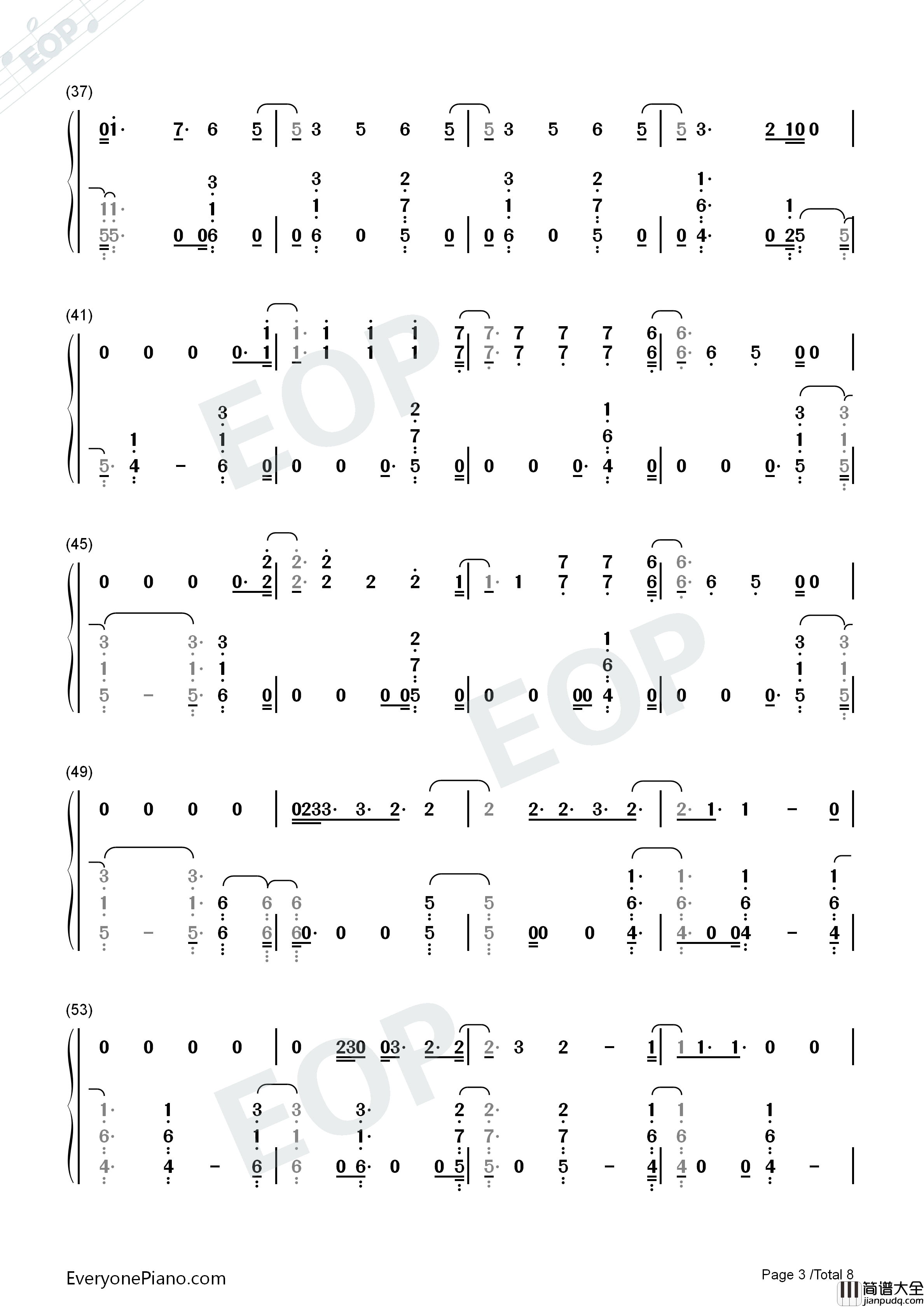 Reckless_Love钢琴简谱_Cory_Asbury演唱