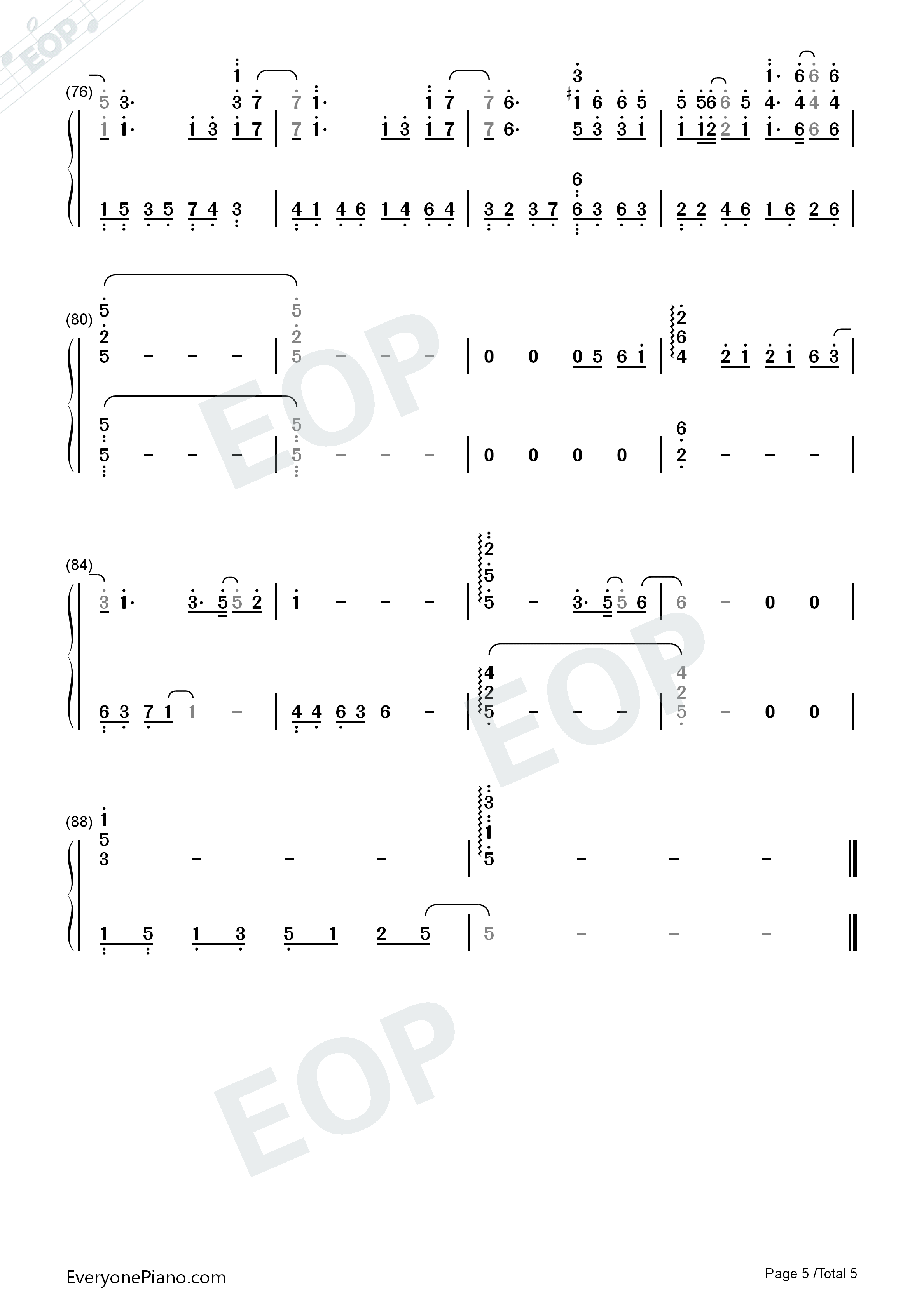 时间有泪钢琴简谱_张碧晨演唱