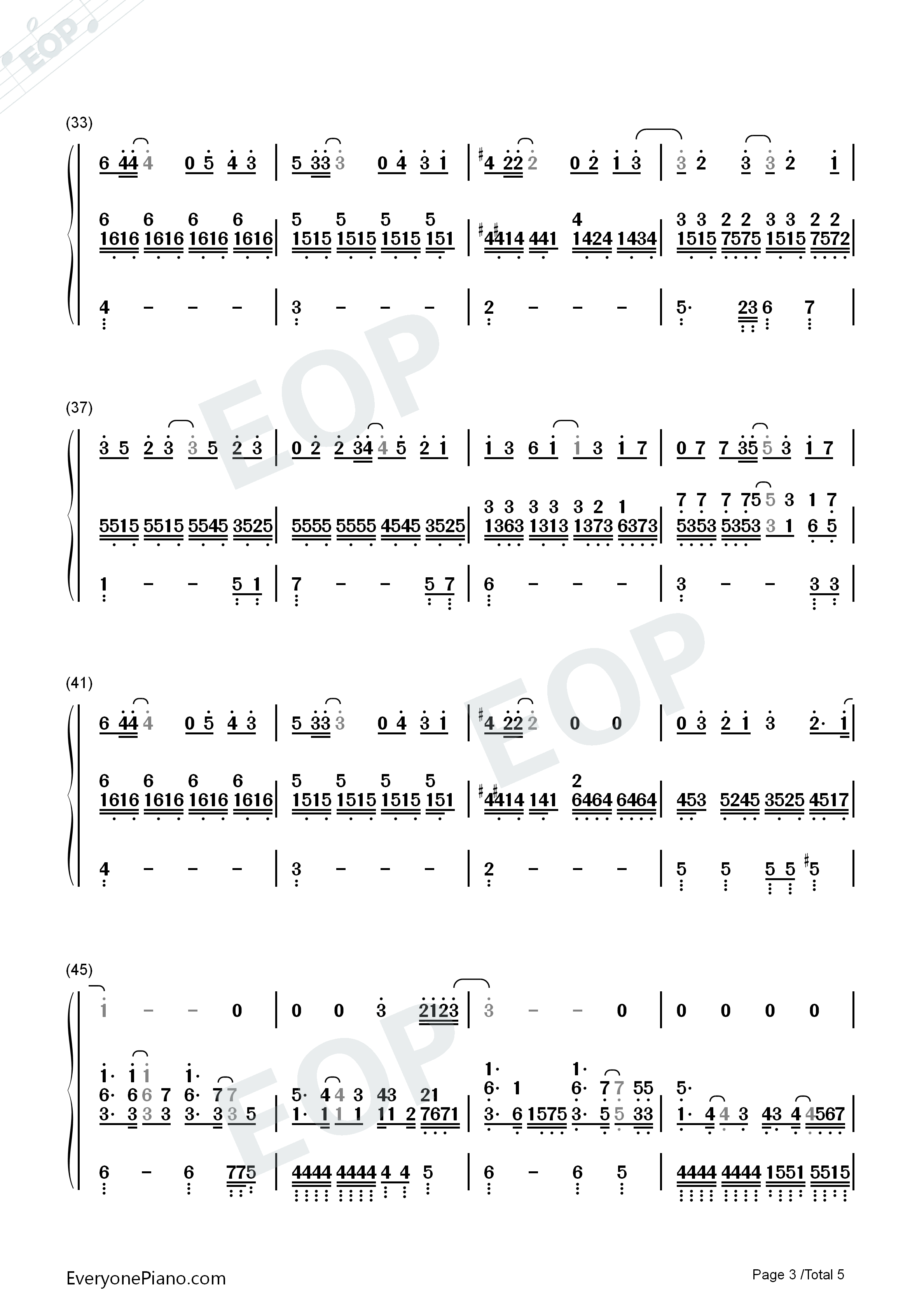 小幸运钢琴简谱_金岐玟演唱