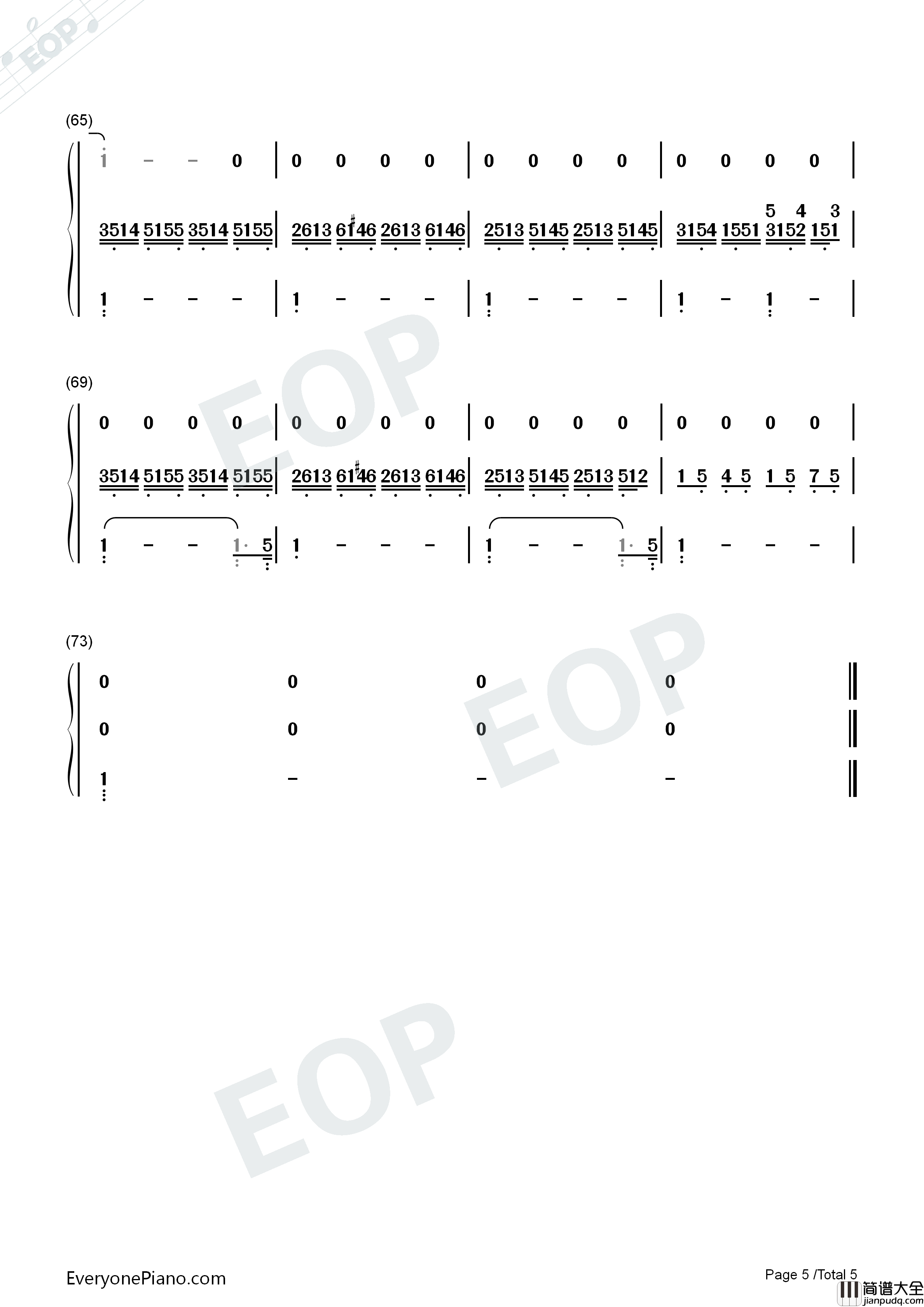 小幸运钢琴简谱_金岐玟演唱