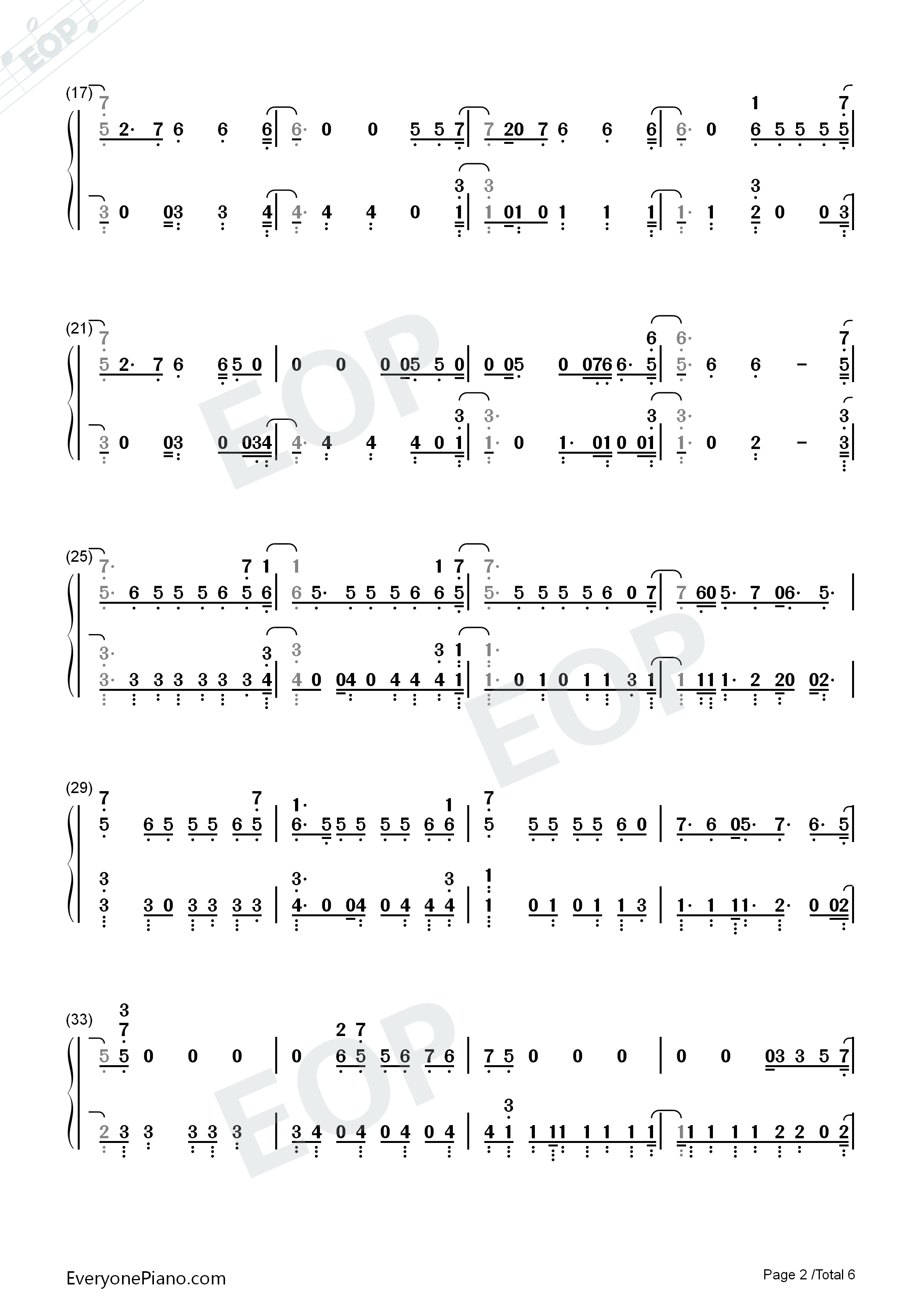 One_Kiss钢琴简谱_Calvin_Harris_Dua_Lipa演唱