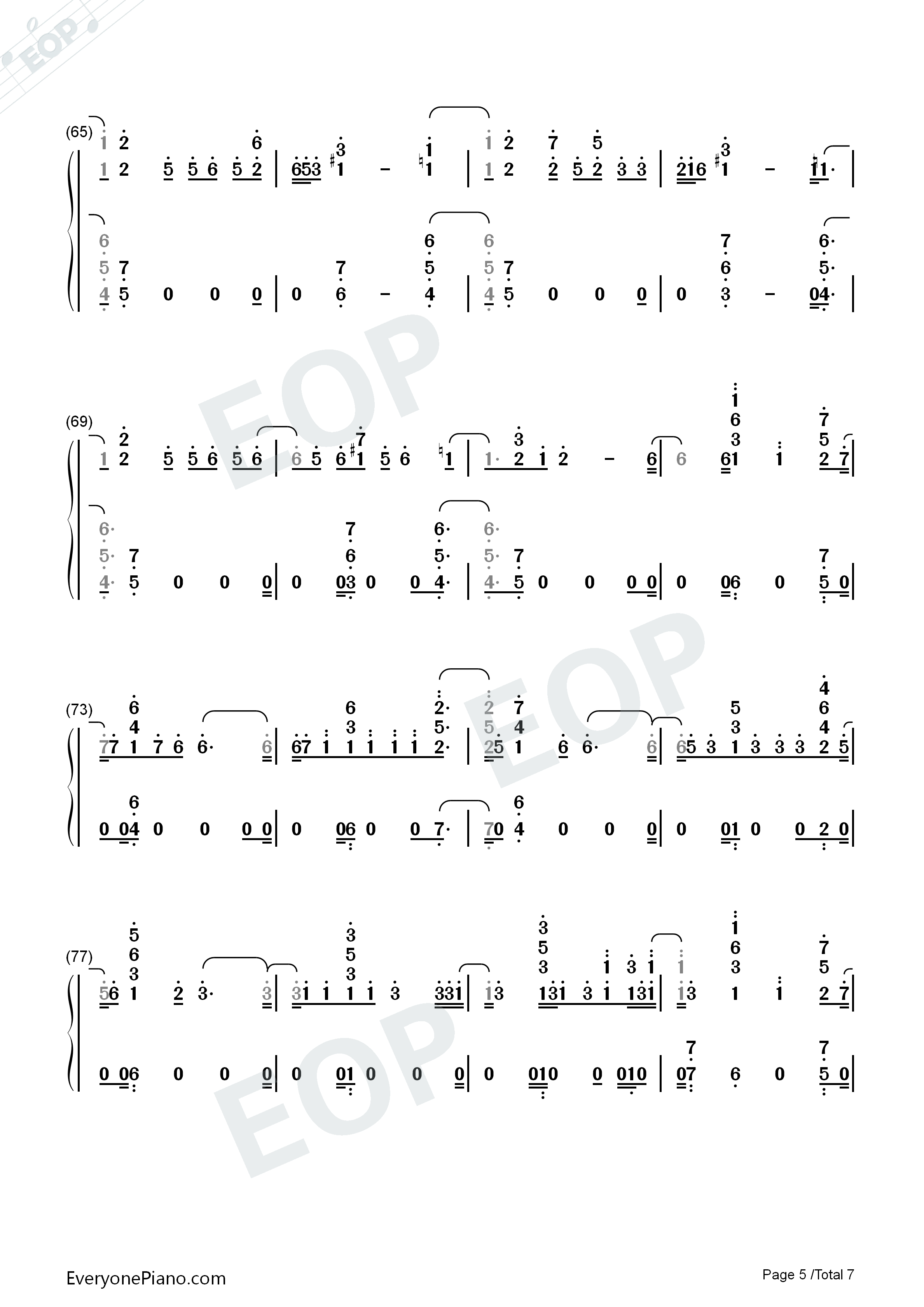 No_Tears_Left_To_Cry钢琴简谱_Ariana_Grande演唱