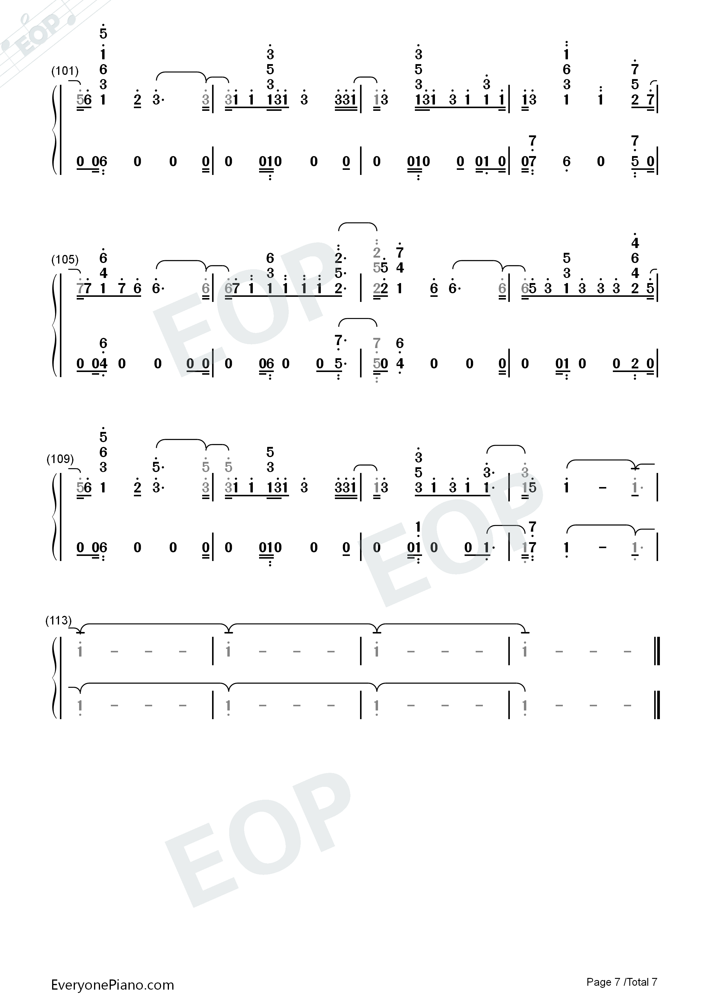 No_Tears_Left_To_Cry钢琴简谱_Ariana_Grande演唱