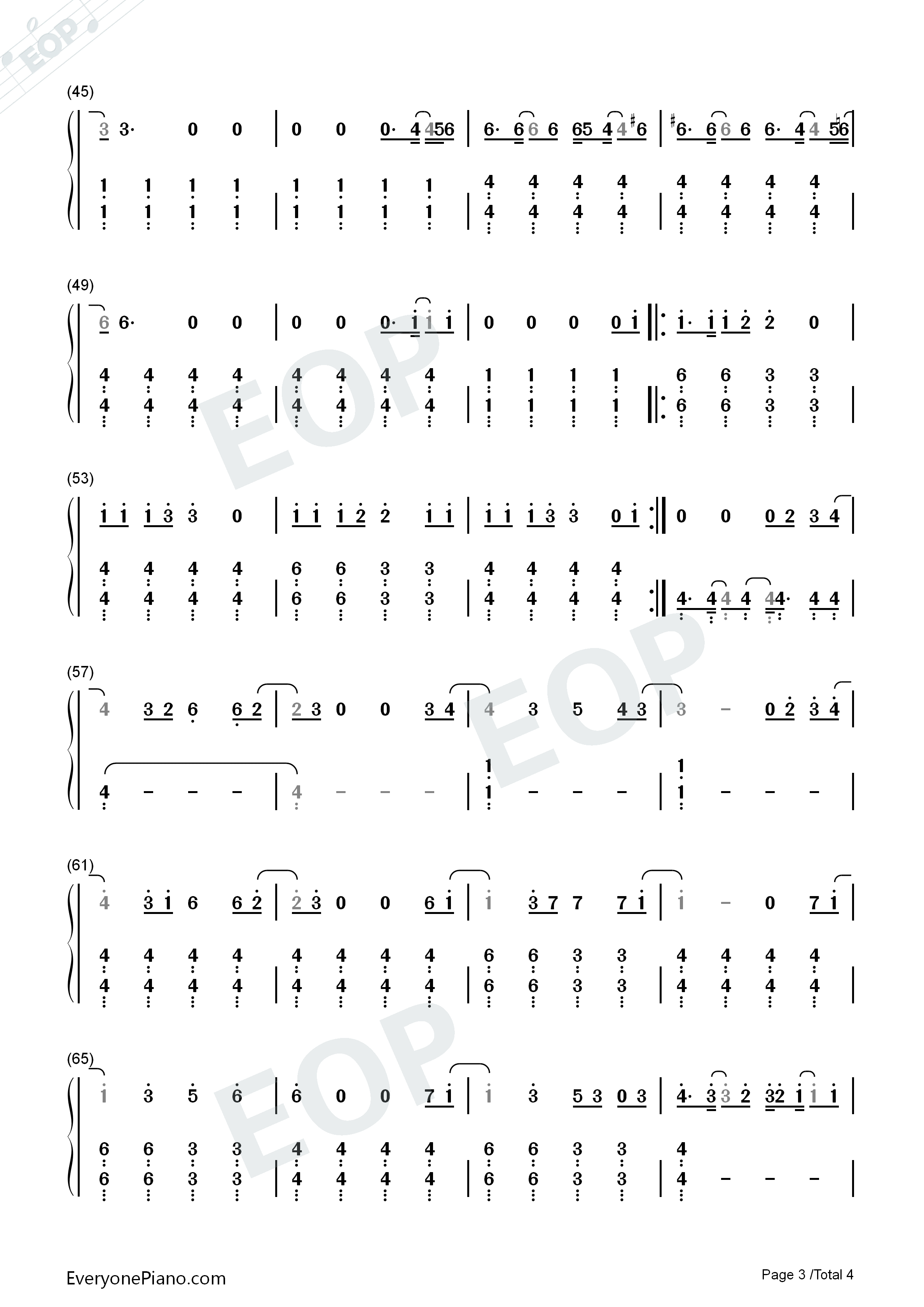 Finally_Free钢琴简谱_Niall_Horan演唱