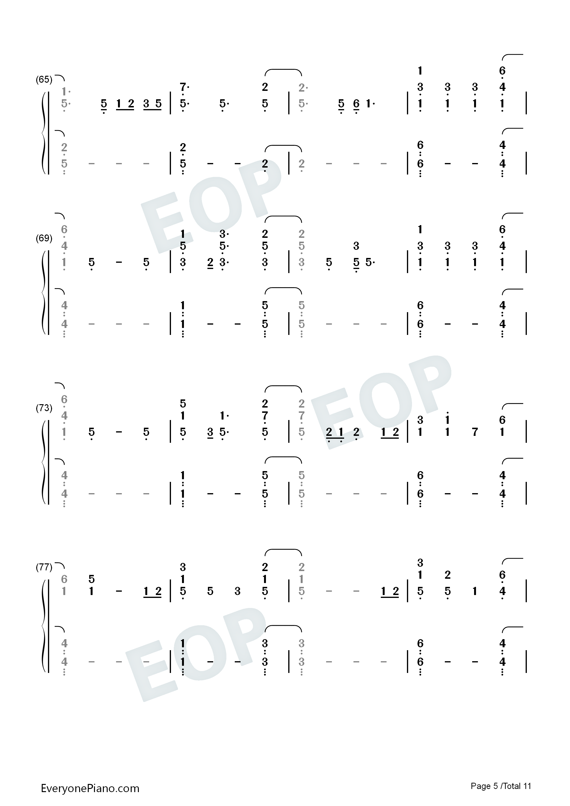 Everglow钢琴简谱_Coldplay演唱