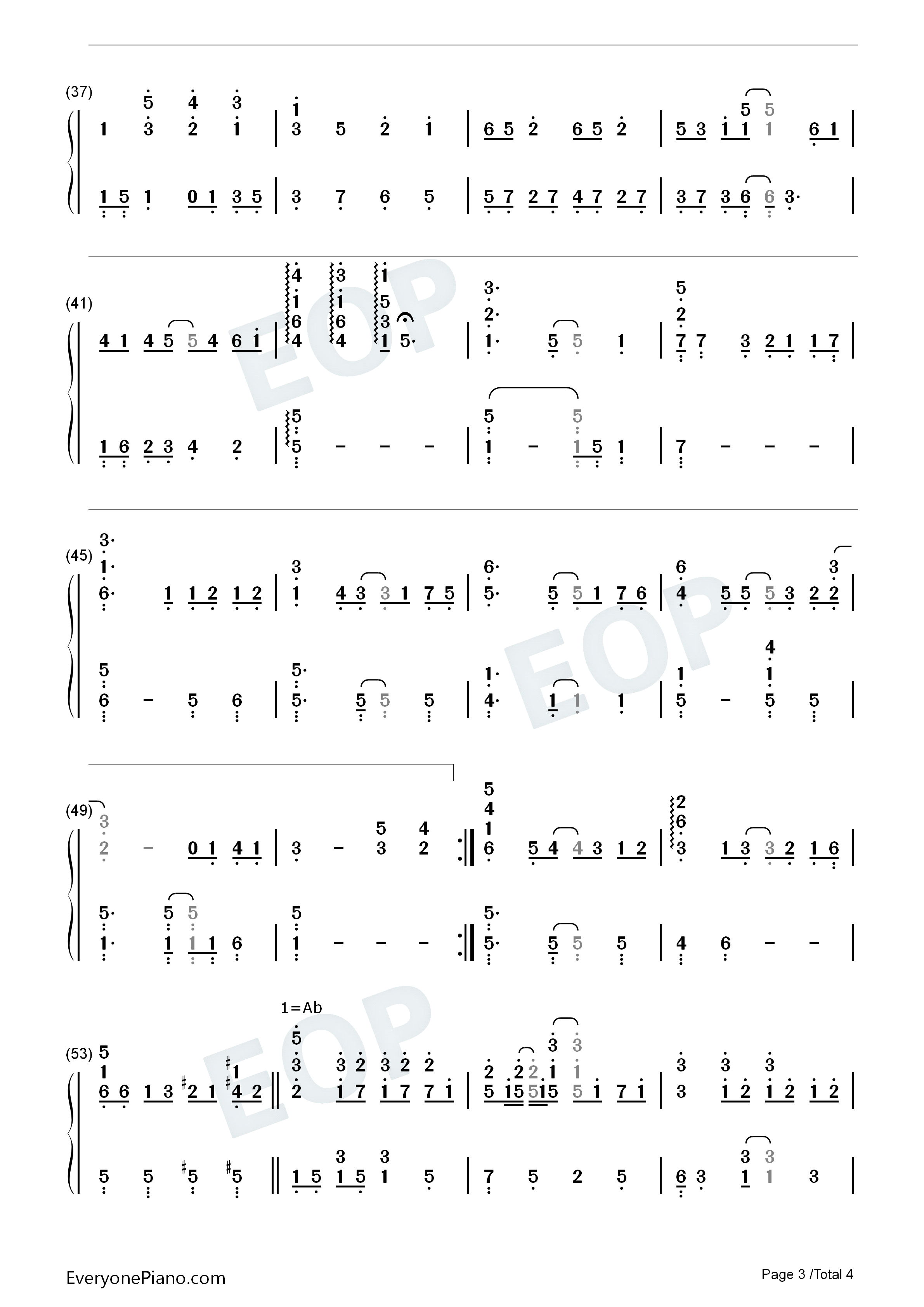 初恋钢琴简谱_宇多田光演唱