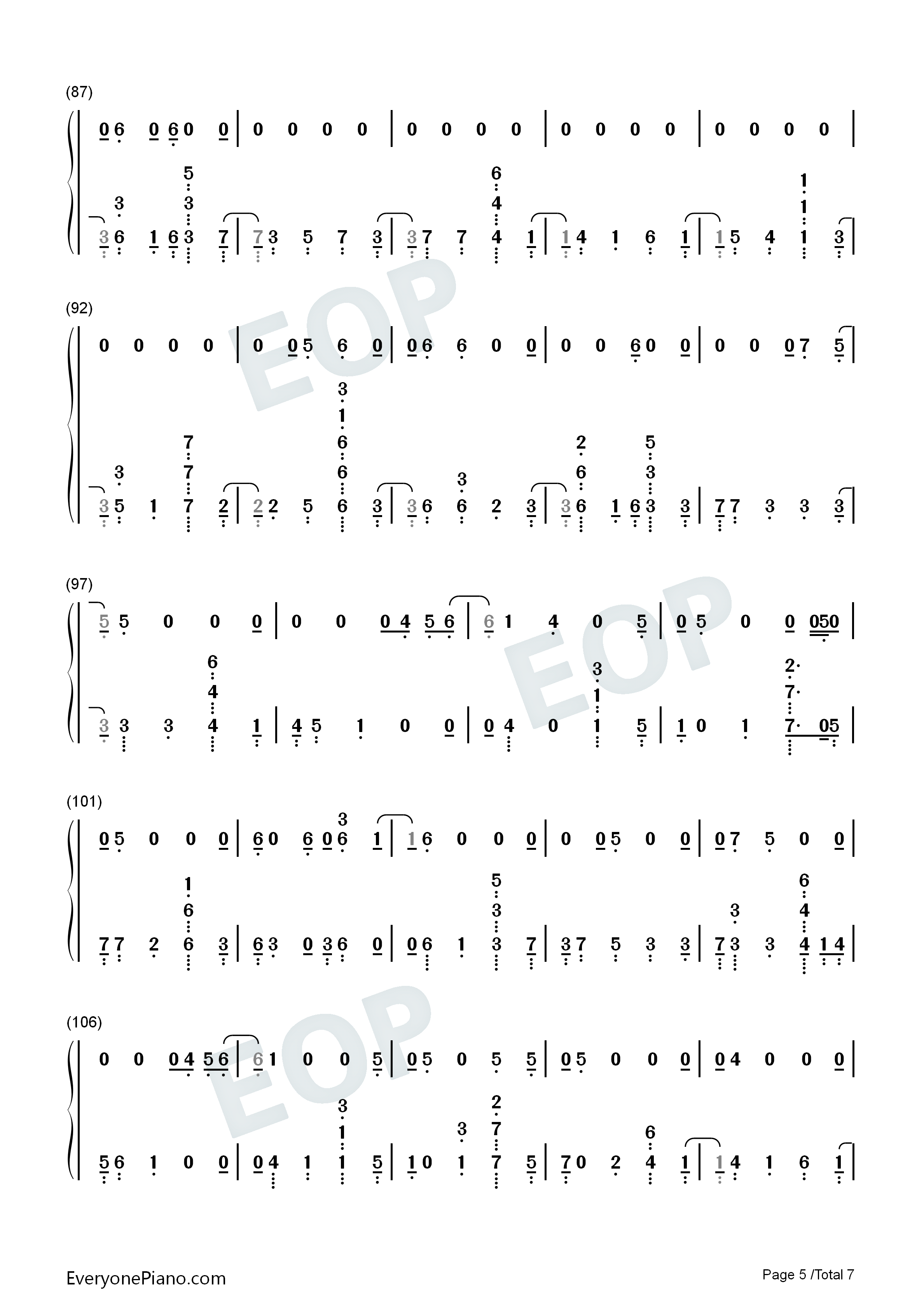 No_Peace钢琴简谱_Sam_Smith_YEBBA演唱