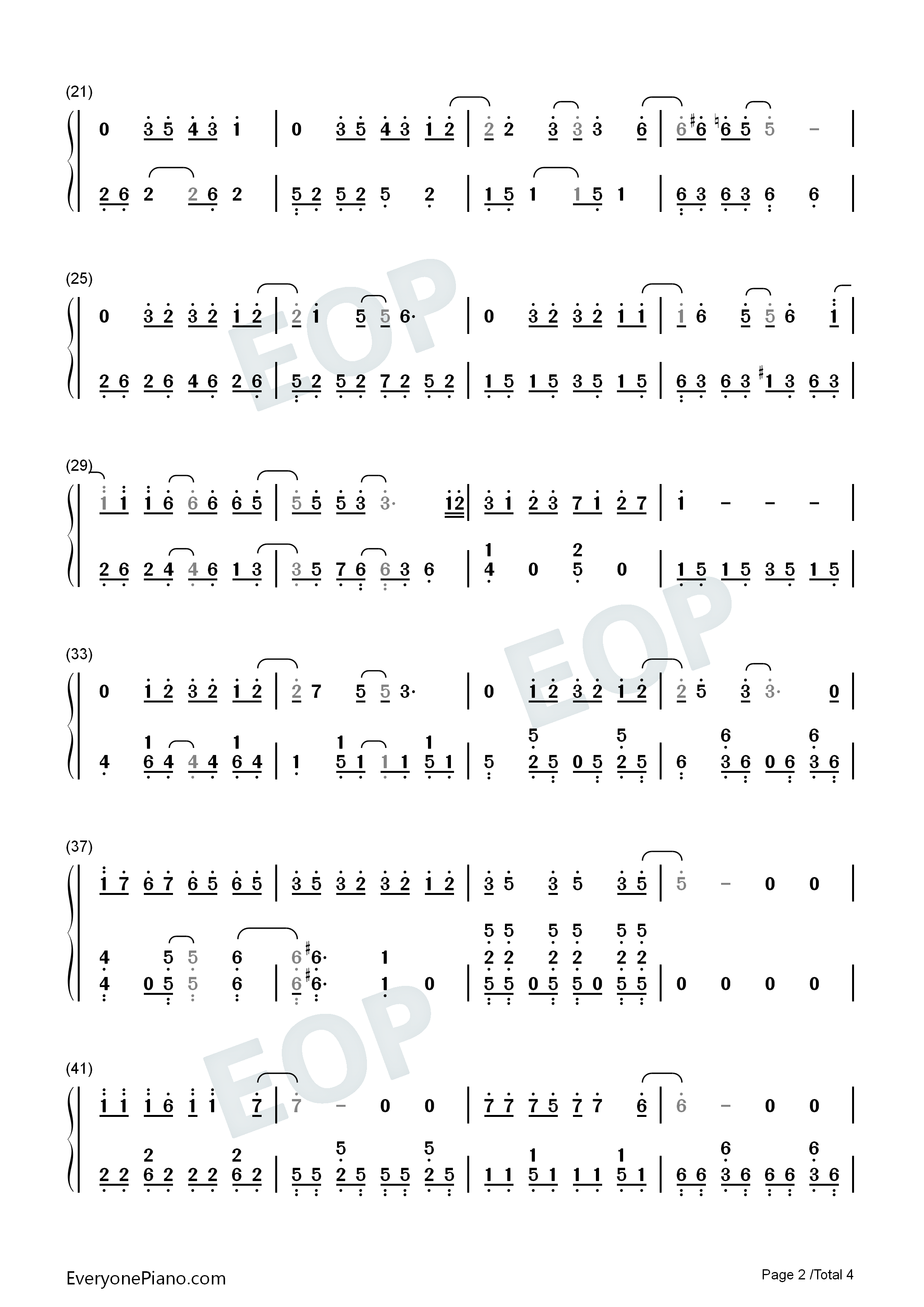 幸福需要一点偏差钢琴简谱_任家萱_Selina演唱