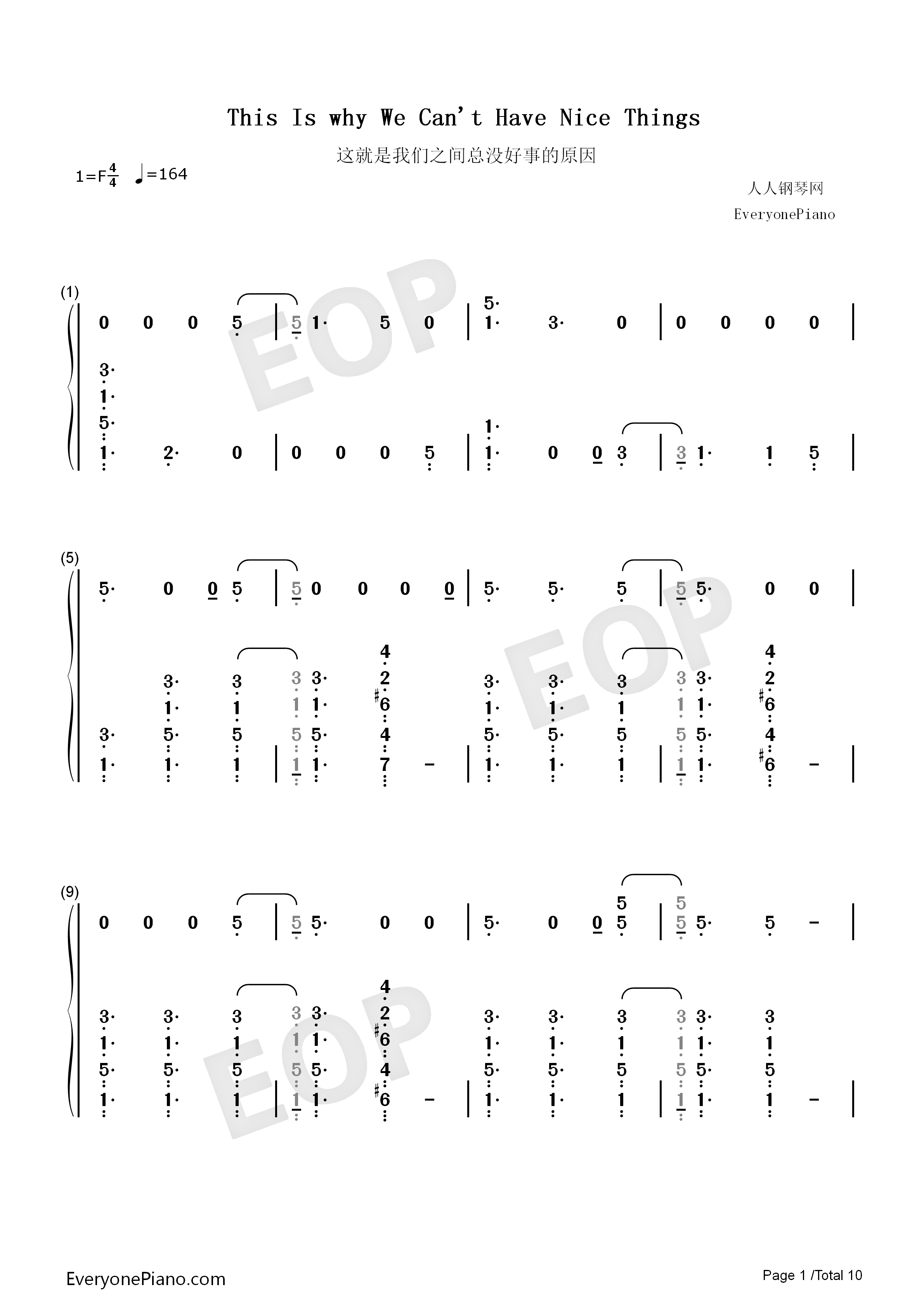 This_Is_Why_We_Can't_Have_Nice_Things钢琴简谱_Taylor_Swift演唱