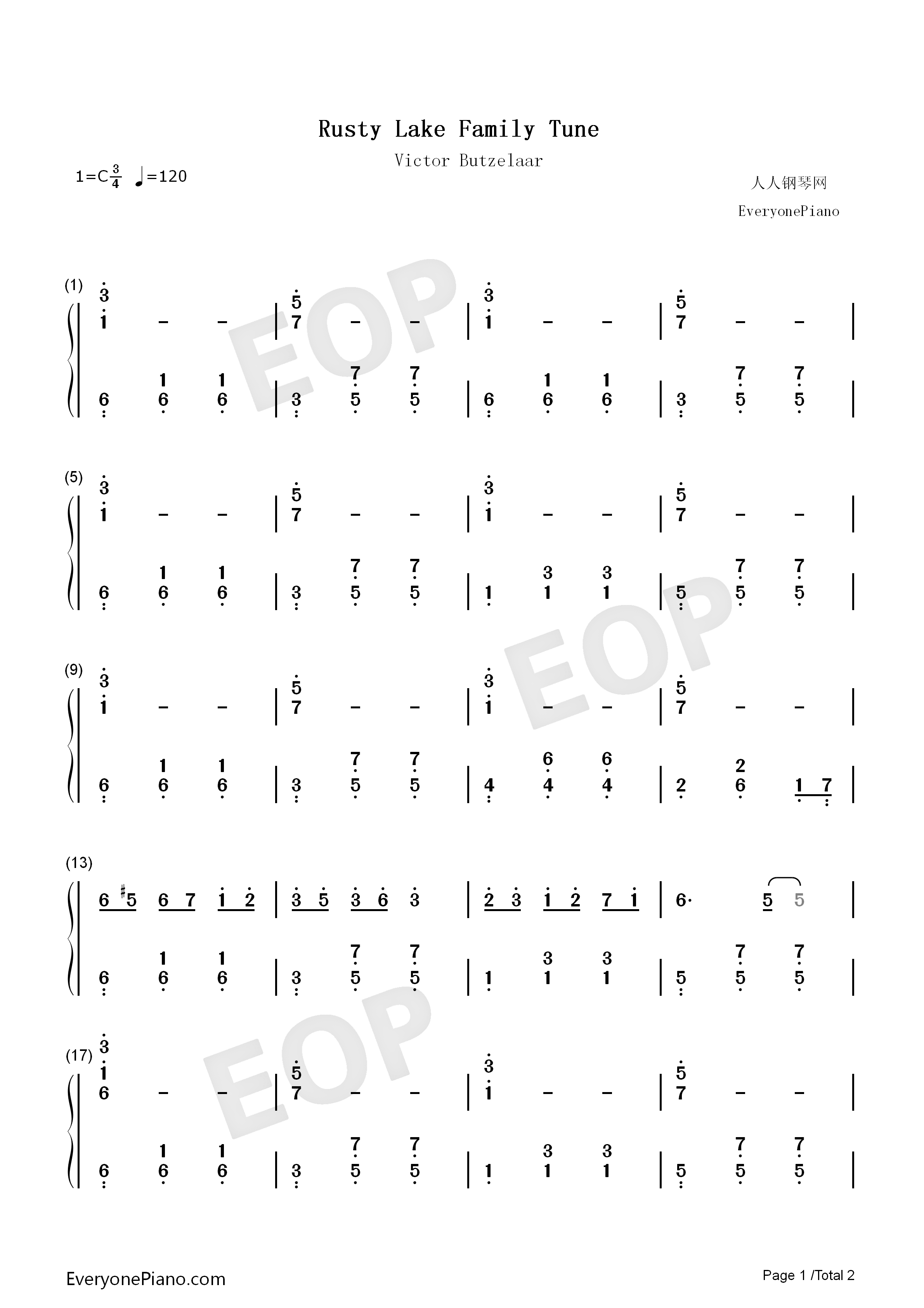 Rusty_Lake_Family_Tune钢琴简谱_Victor_Butzelaar演唱