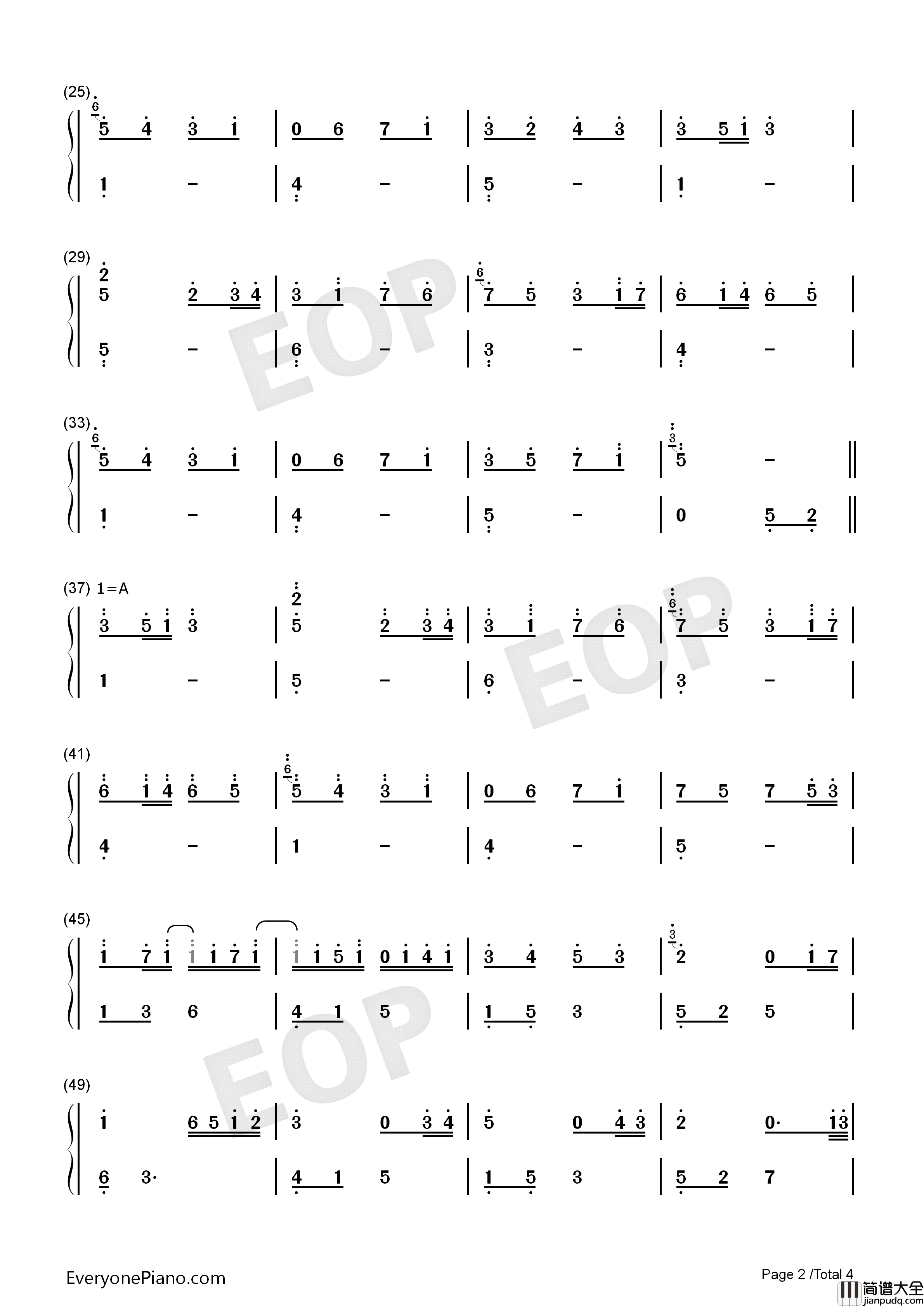 绝美卡农Canon遇上River_Flows_In_You钢琴简谱_Johann_Pachelbel_Yiruma演唱