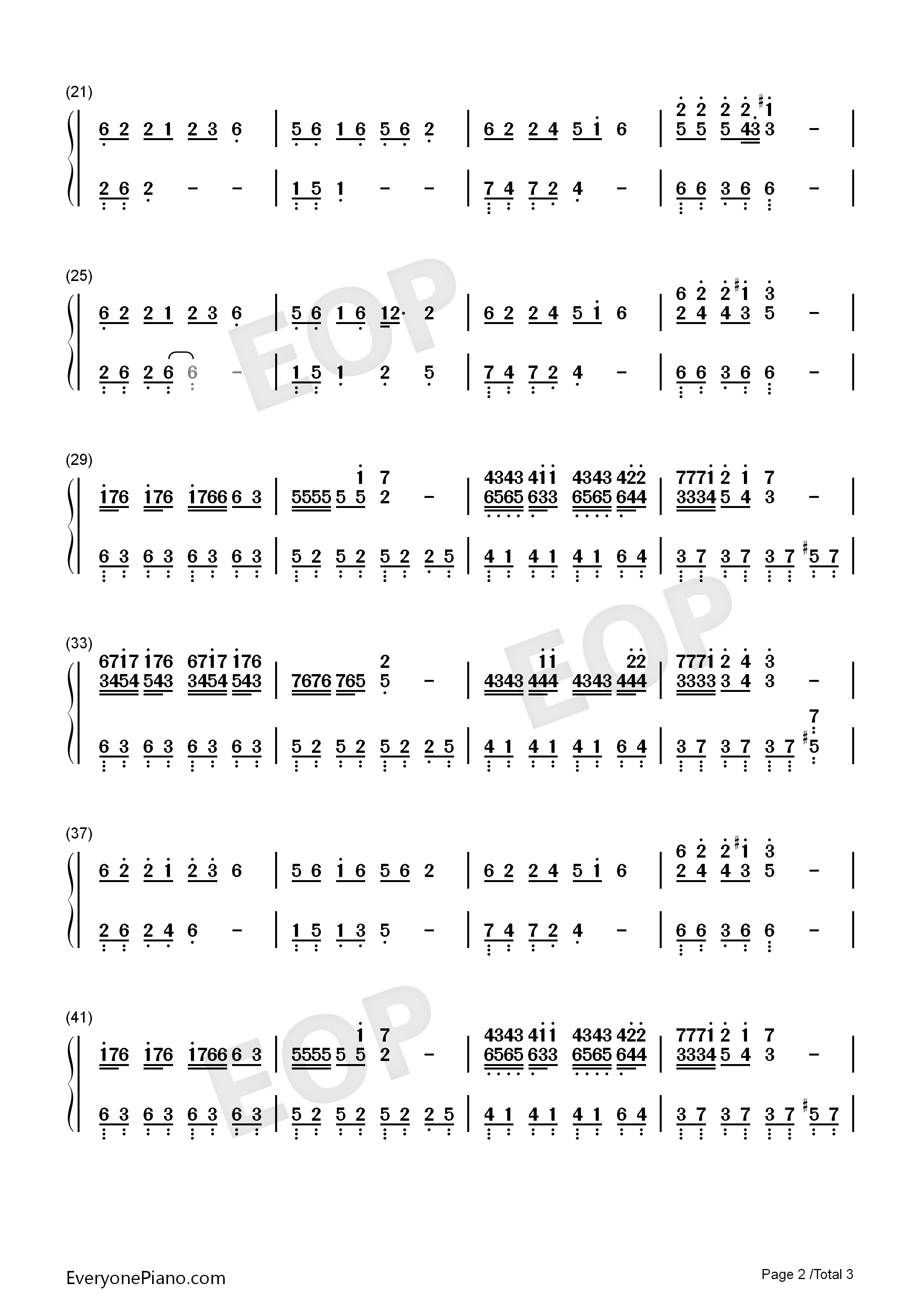 天地无霜钢琴简谱_杨紫_邓伦演唱
