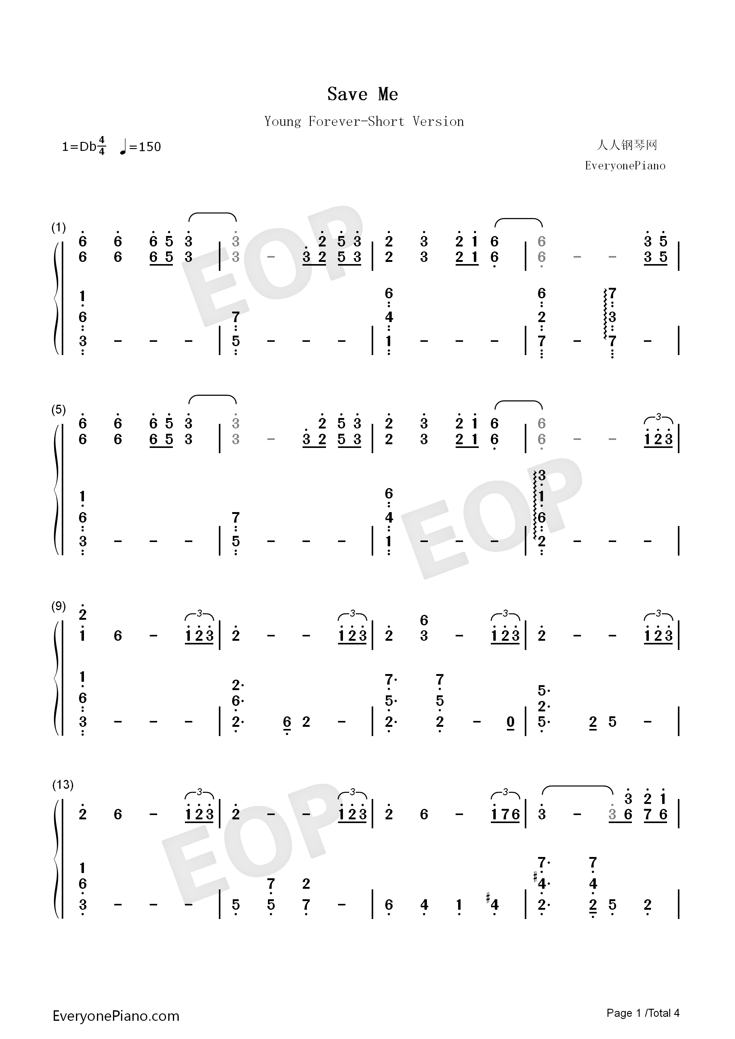 Save_Me钢琴简谱_防弹少年团演唱