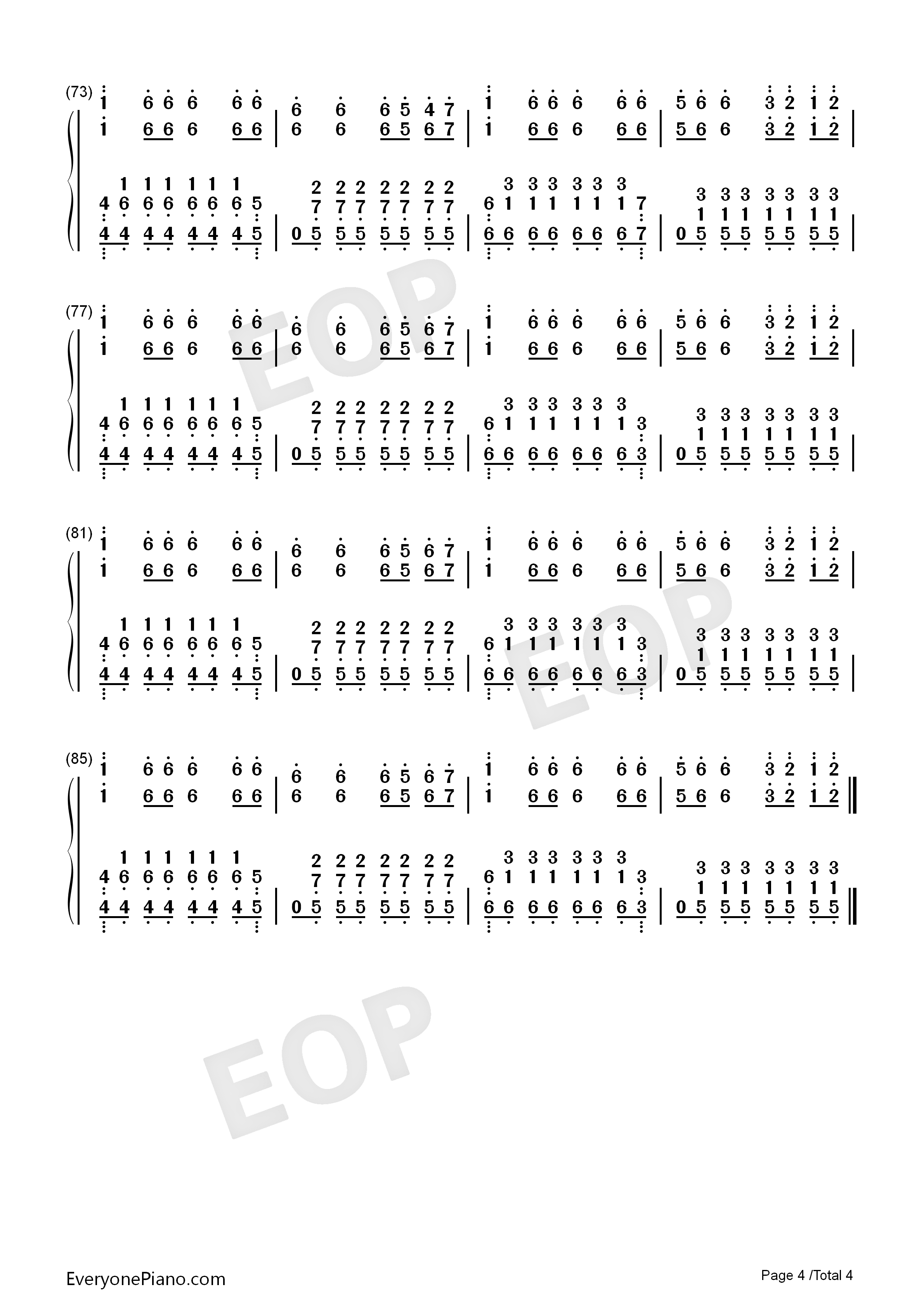 Handclap钢琴简谱_Fitz_&_The_Tantrums演唱
