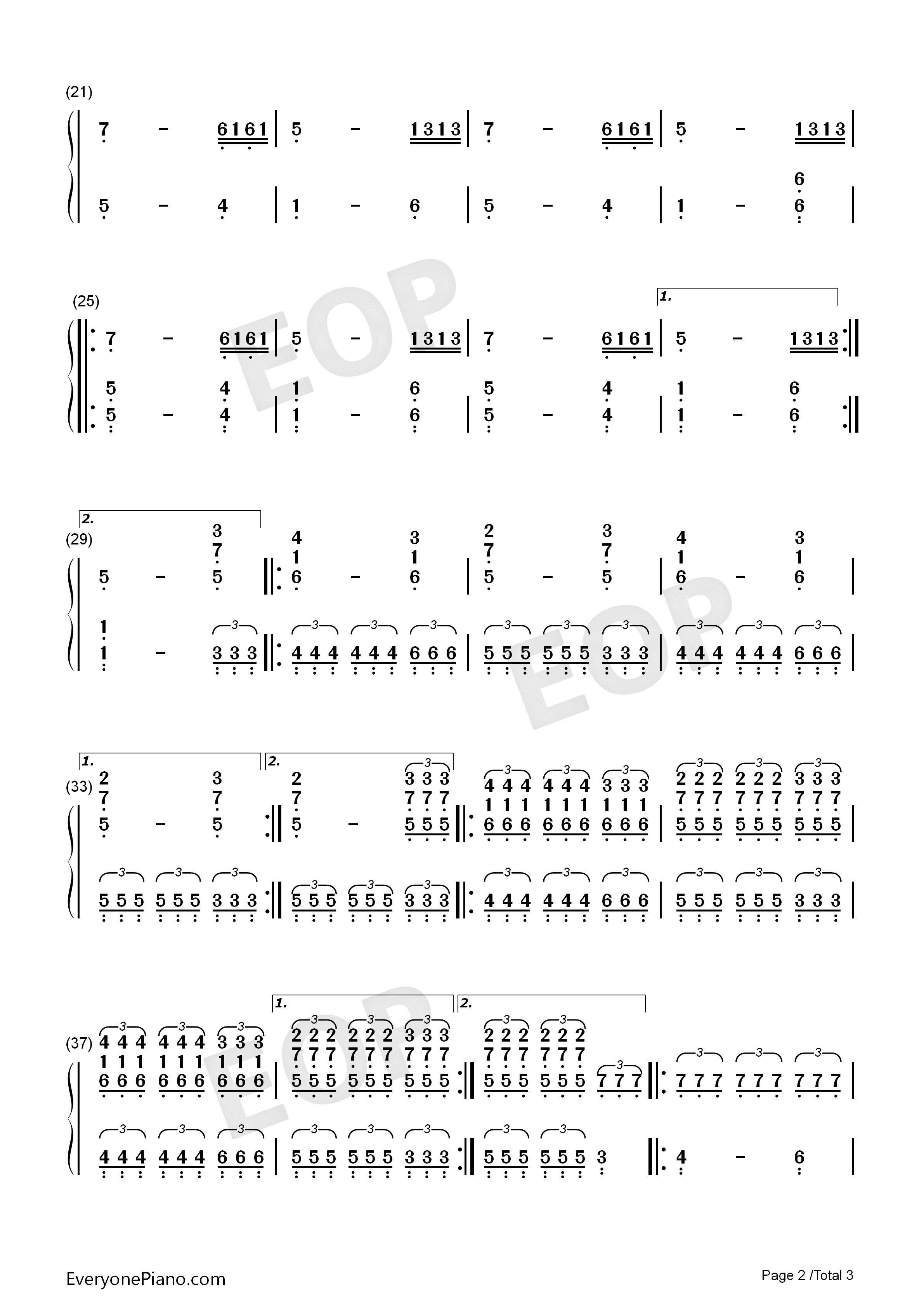 Goner钢琴简谱_Twenty_One_Pilots演唱