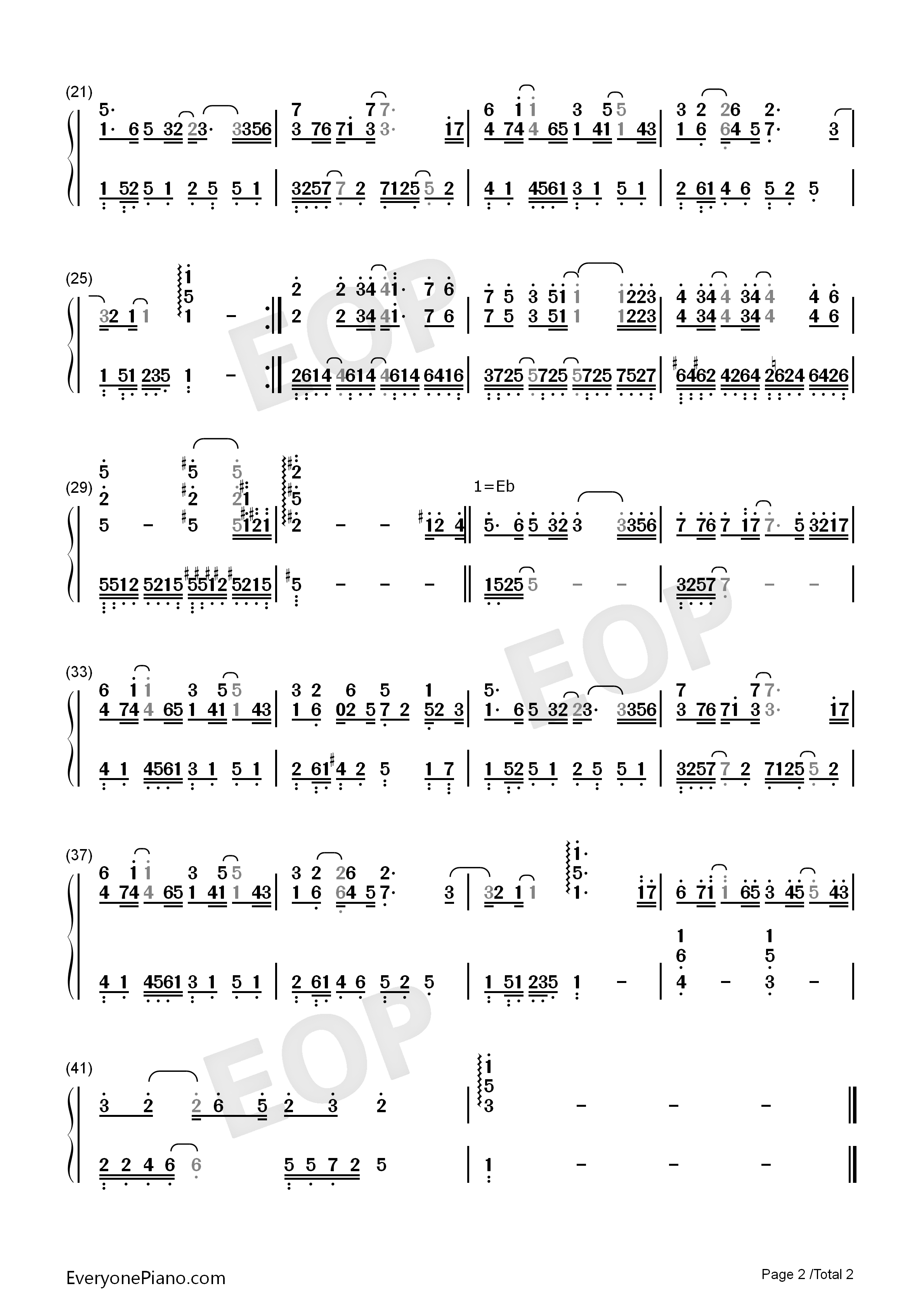 生生不息钢琴简谱_马天宇演唱