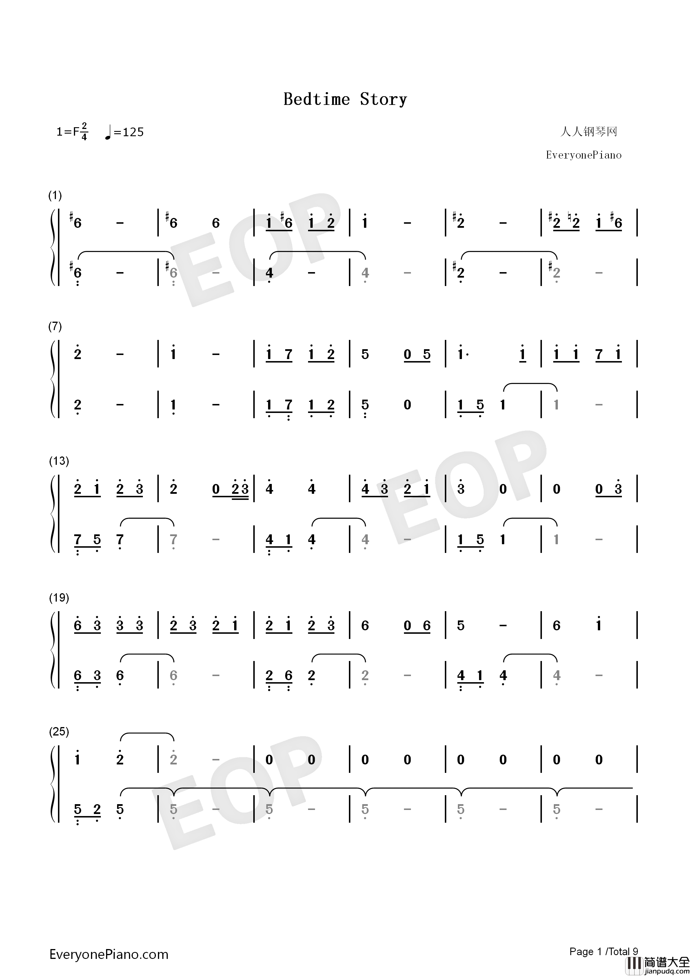 Bedtime_Story钢琴简谱_西野加奈演唱