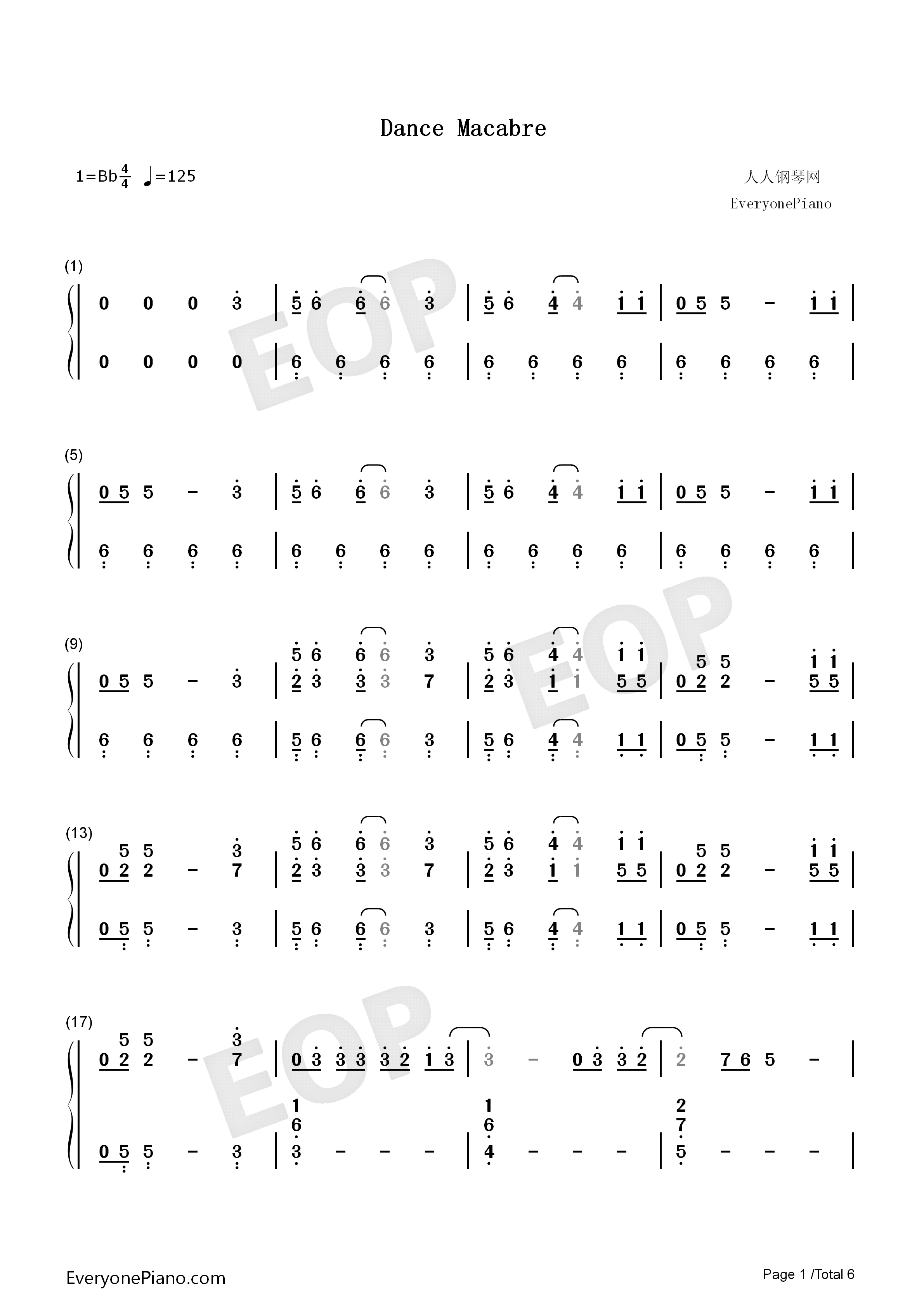 Dance_Macabre钢琴简谱_Ghost演唱