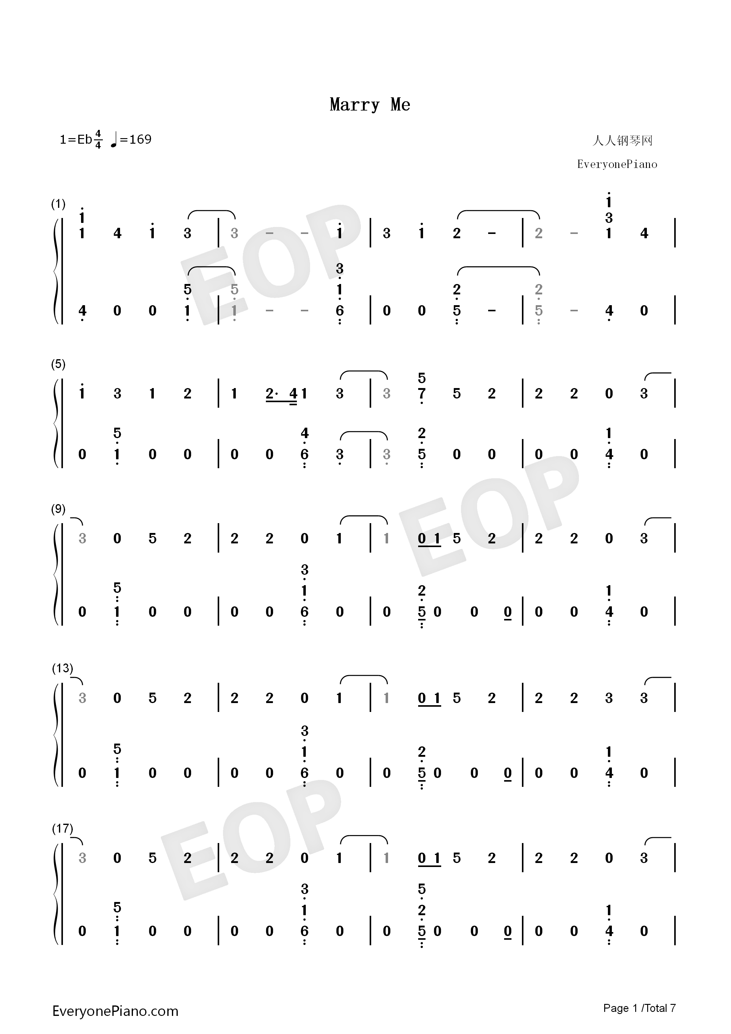 Marry_Me钢琴简谱_Thomas_Rhett演唱