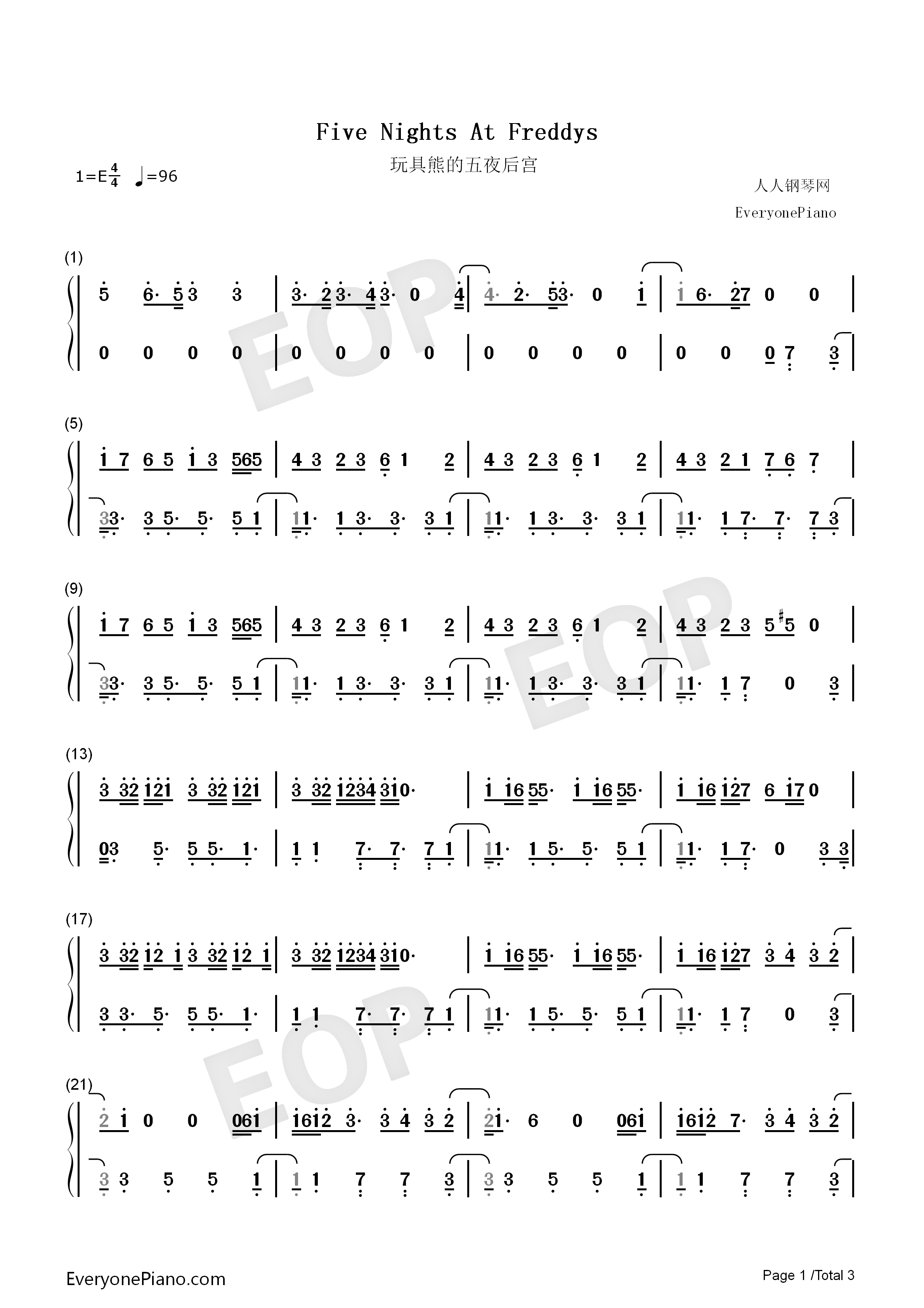 Five_Nights_at_Freddy's钢琴简谱_The_Living_Tombstone演唱