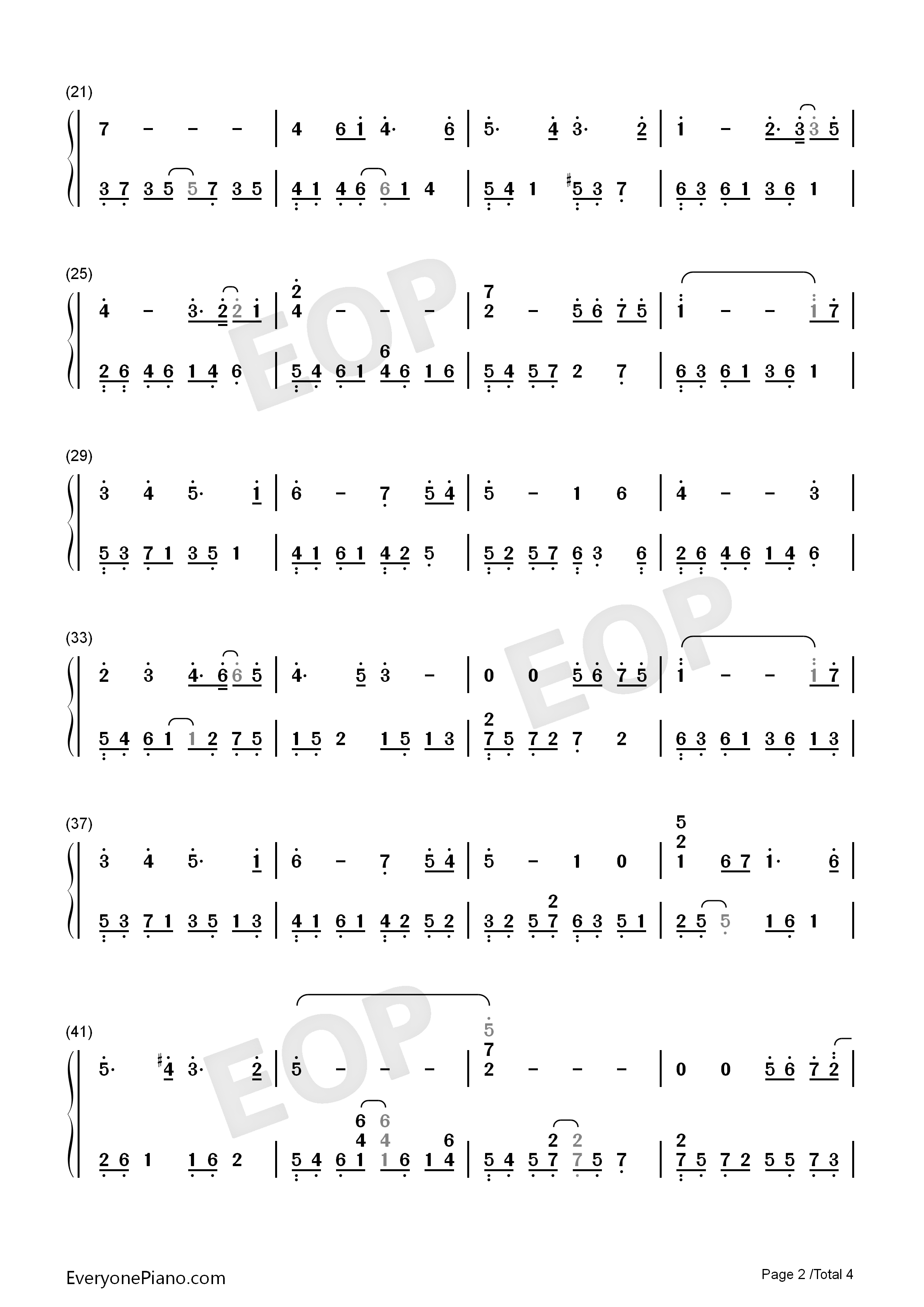 Pastel_Reflections钢琴简谱_Kevin_Kern演唱