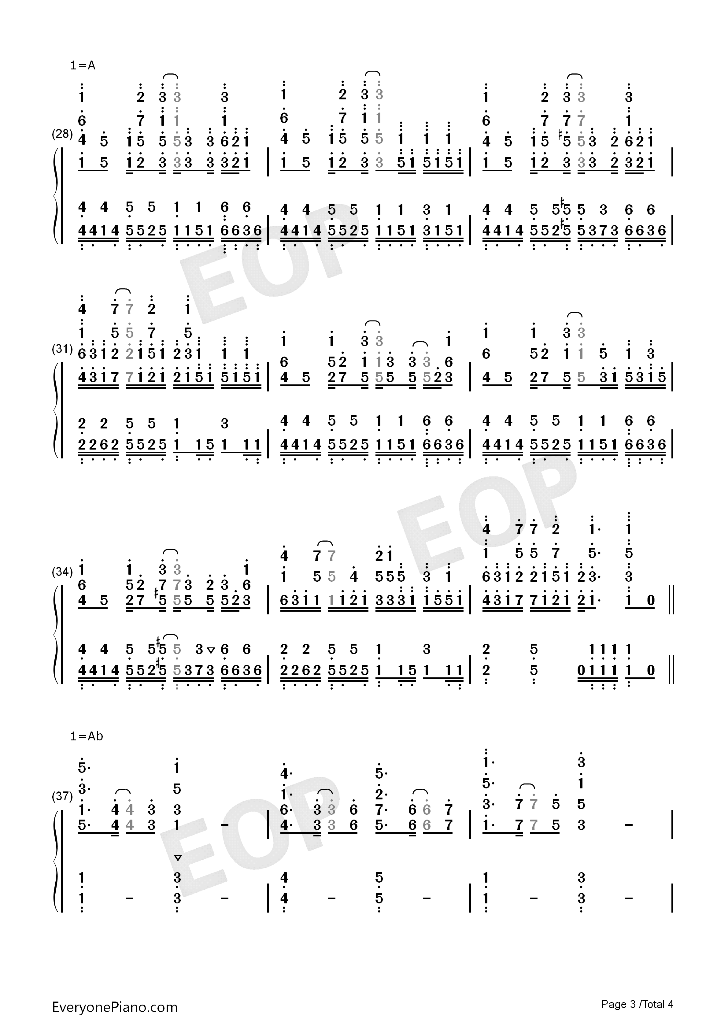 ススメ→トゥモロウ钢琴简谱_河田贵央演唱