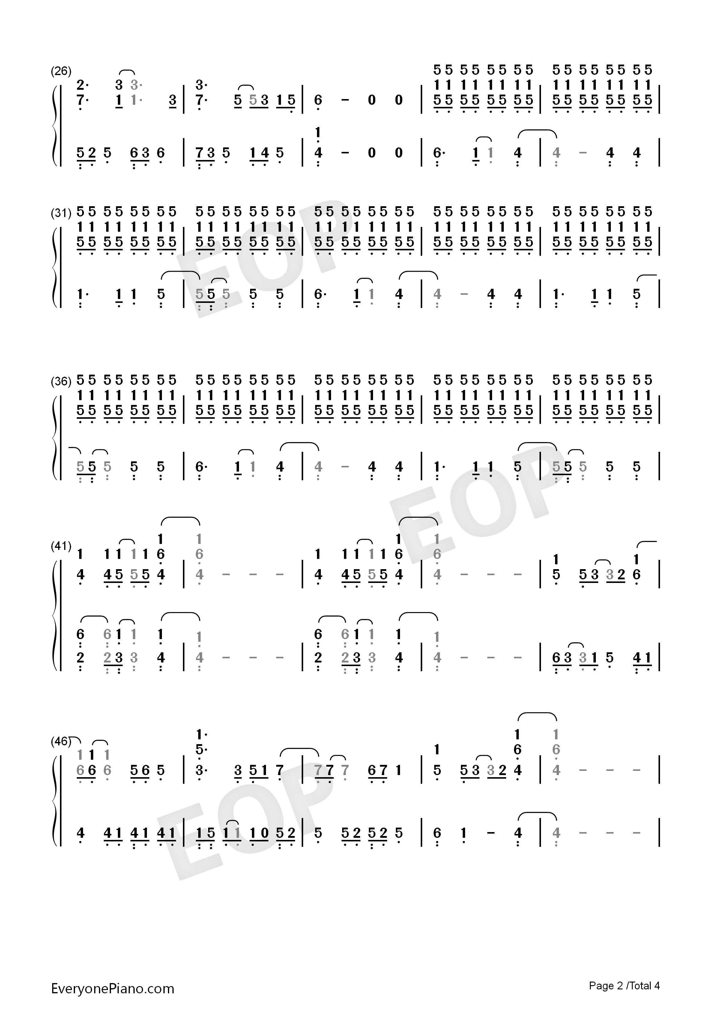 Dying_in_LA钢琴简谱_Panic!_at_the_Disco演唱