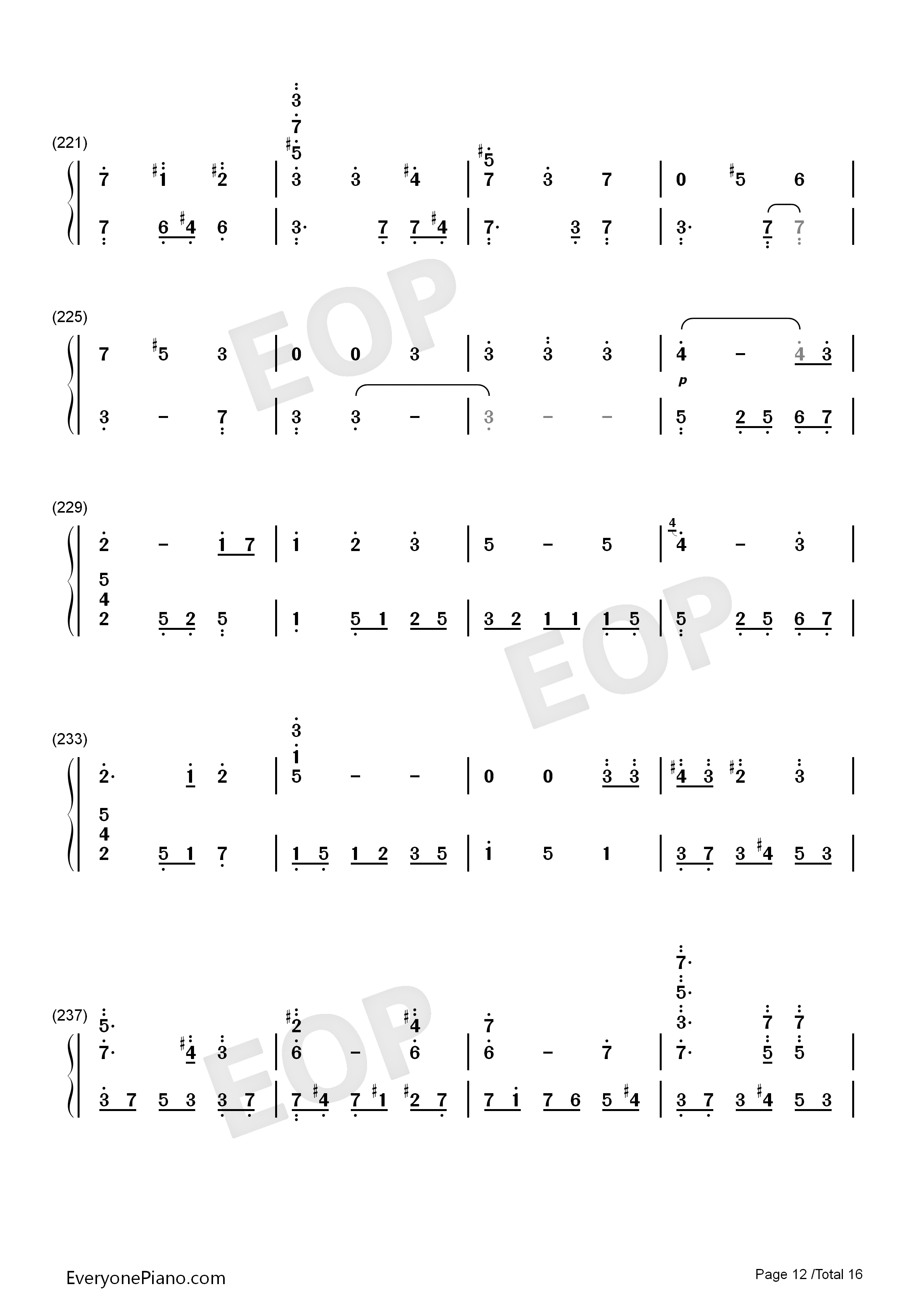 世界の約束钢琴简谱_倍赏千惠子演唱