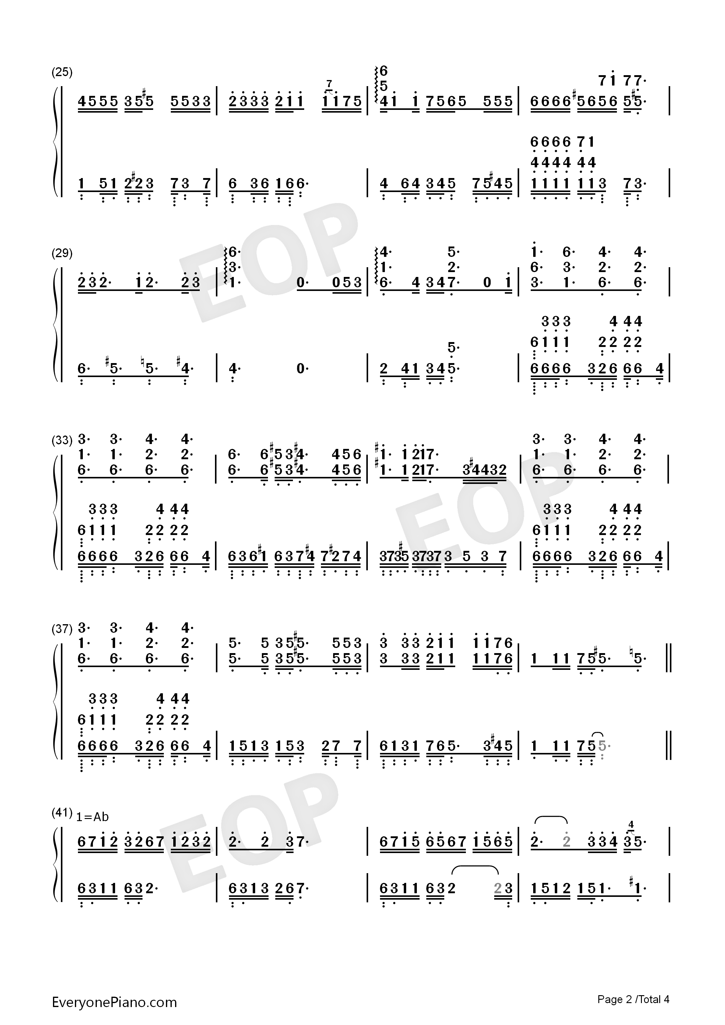 偶像钢琴简谱_金玟岐演唱
