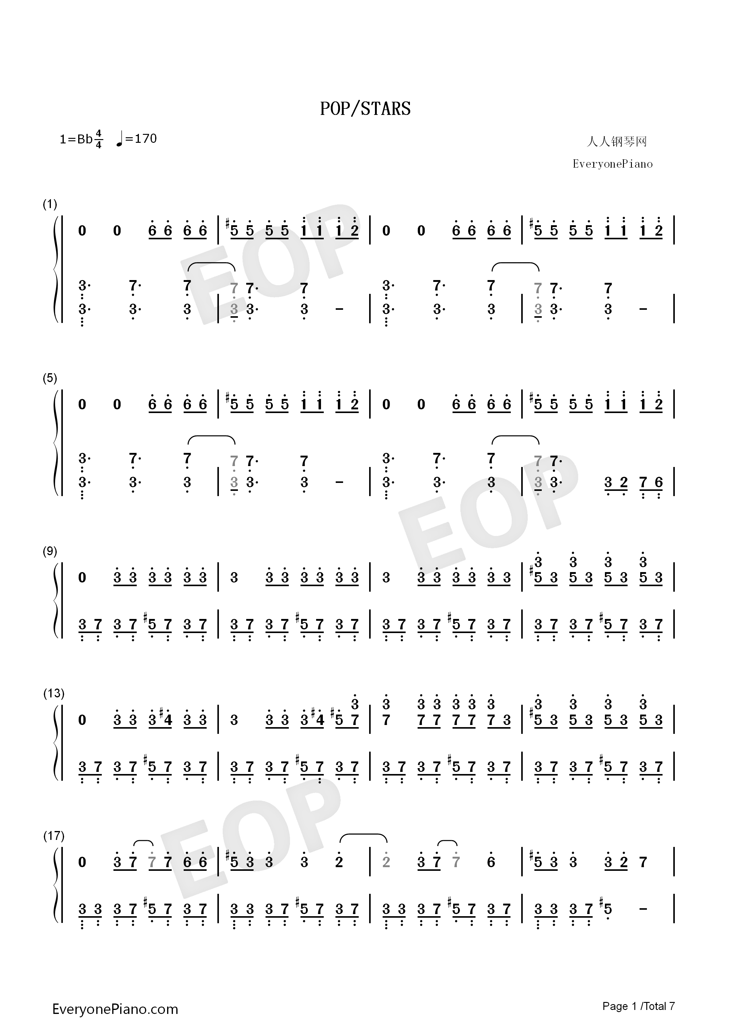 POP_STARS钢琴简谱_KDA演唱