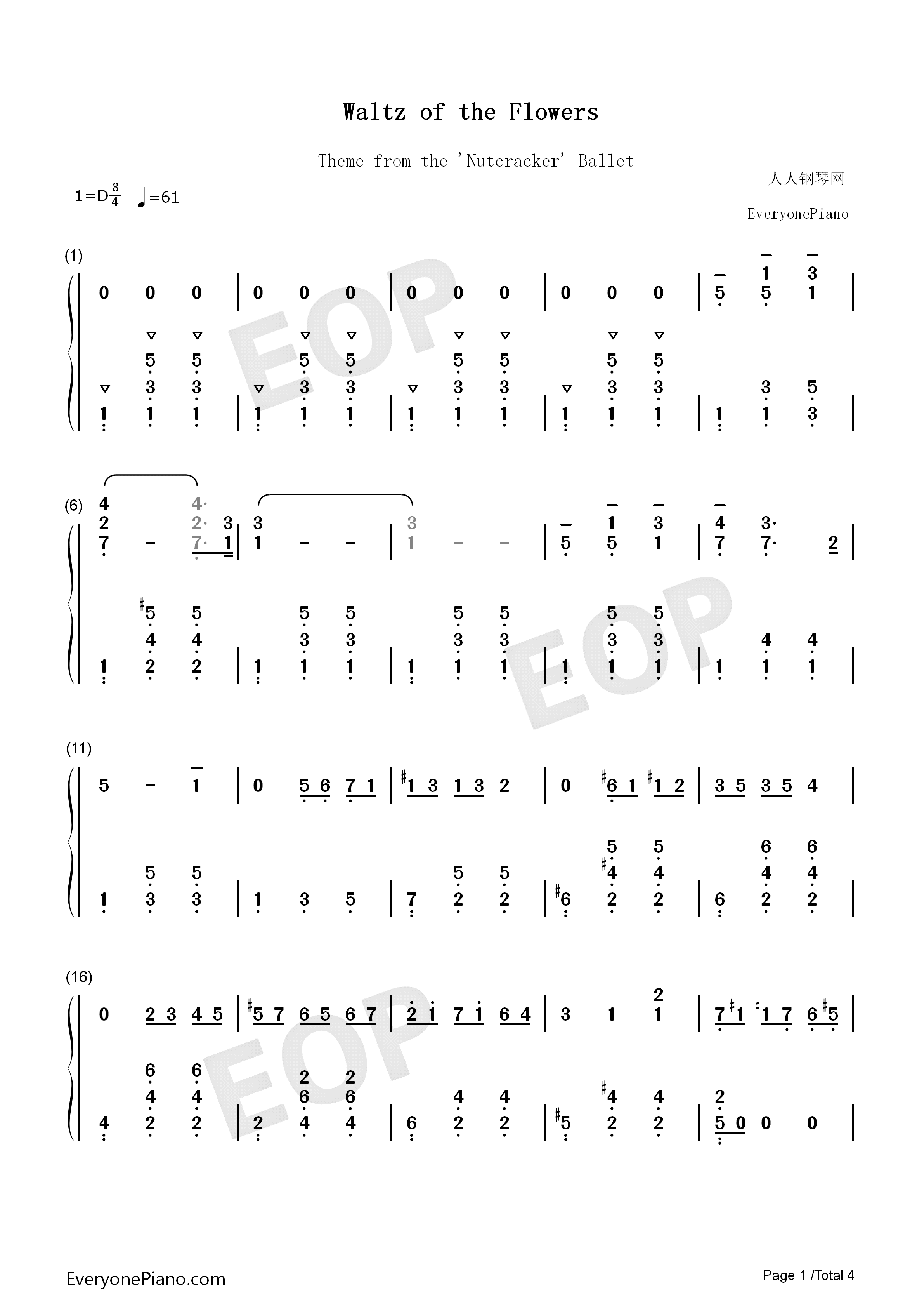 Waltz_of_the_Flowers钢琴简谱_柴可夫斯基演唱