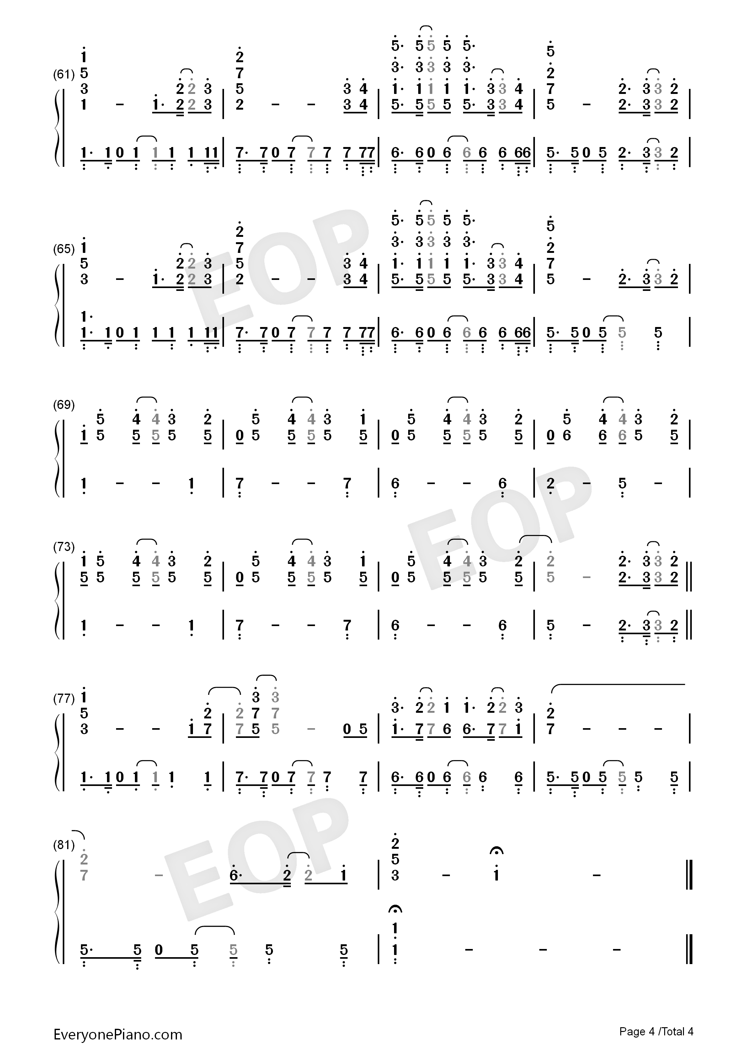 The_One钢琴简谱_Backstreet_Boys演唱