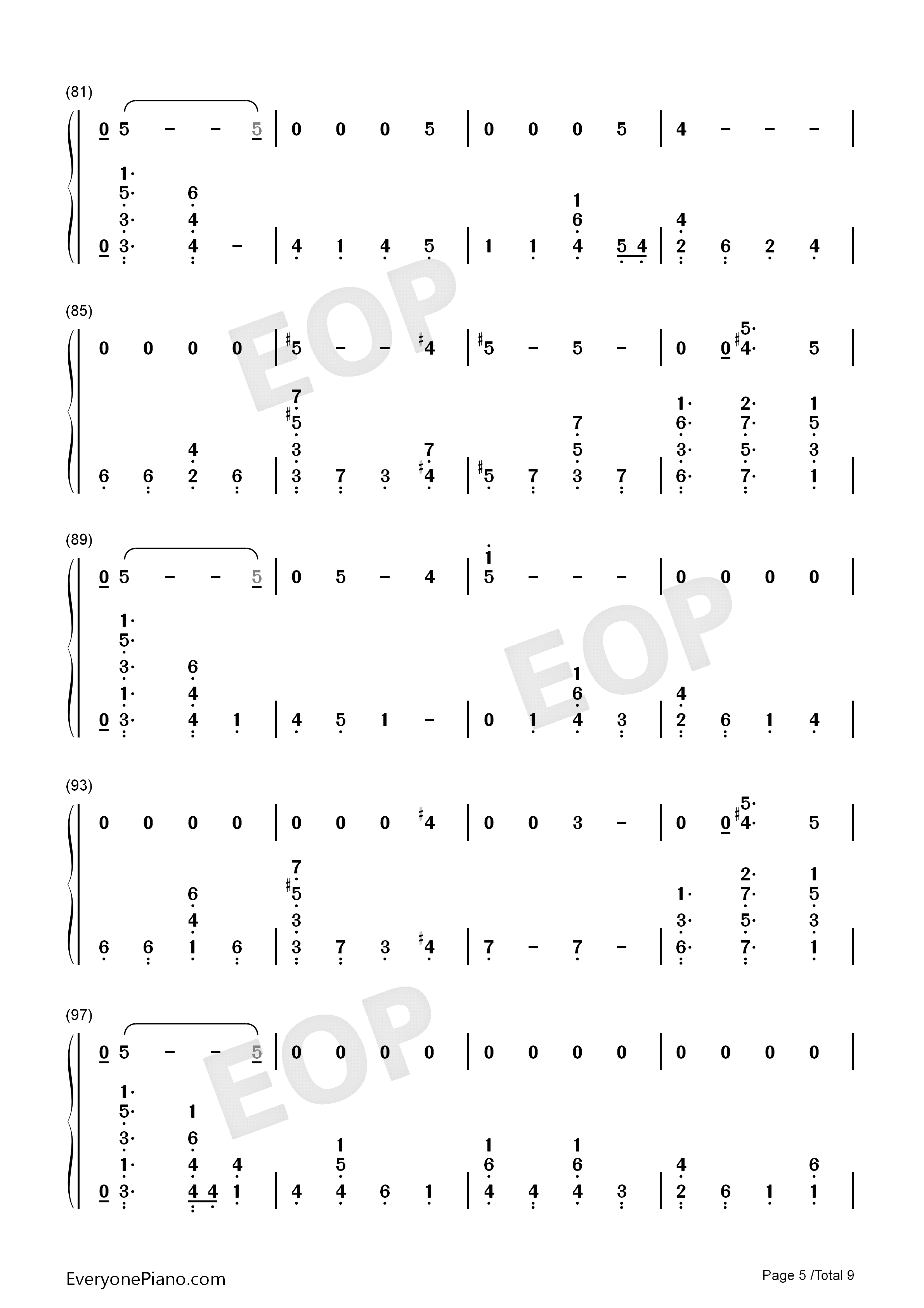 Running钢琴简谱_Dua_Lipa演唱