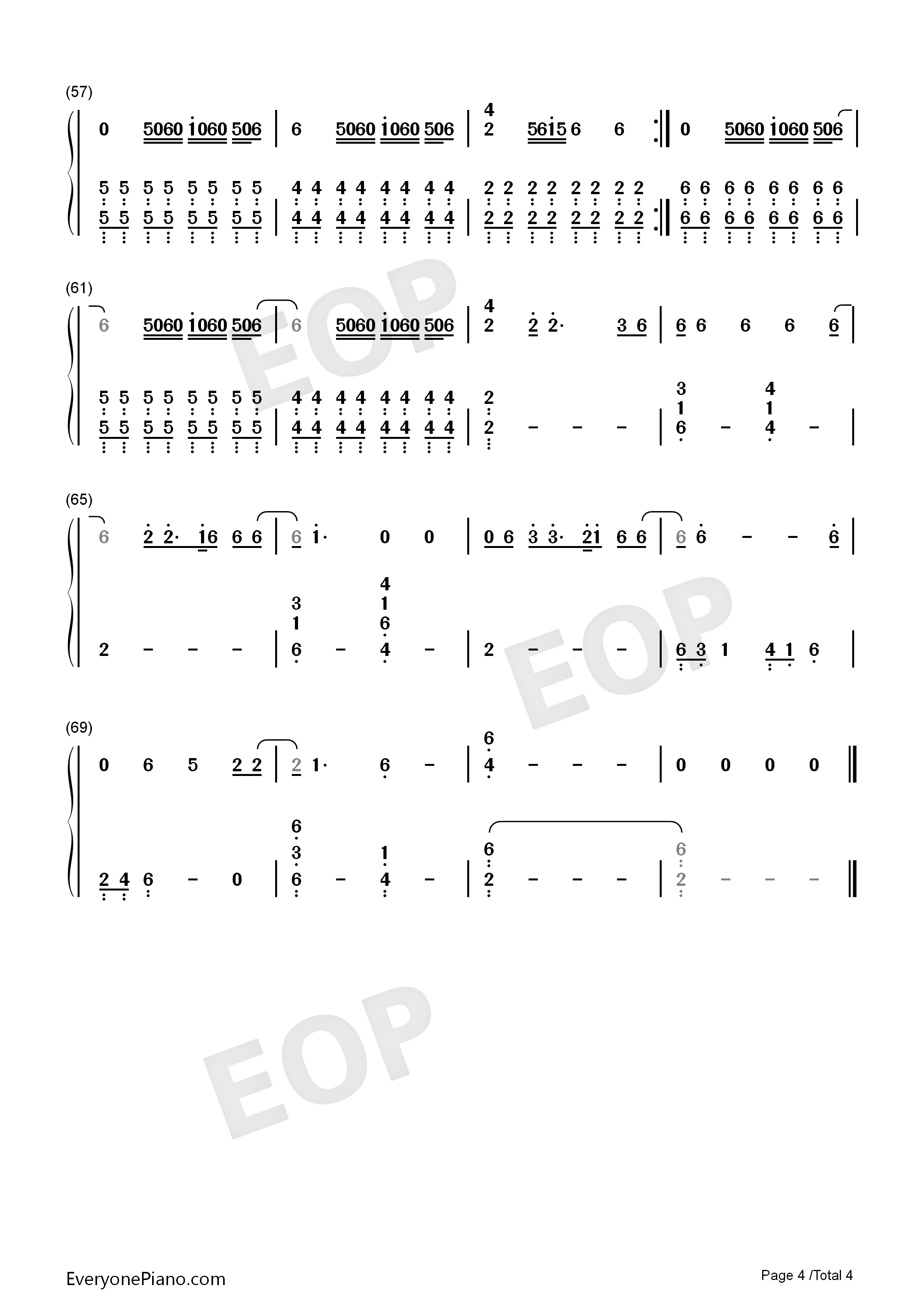 Way_Down_We_Go钢琴简谱_Kaleo演唱