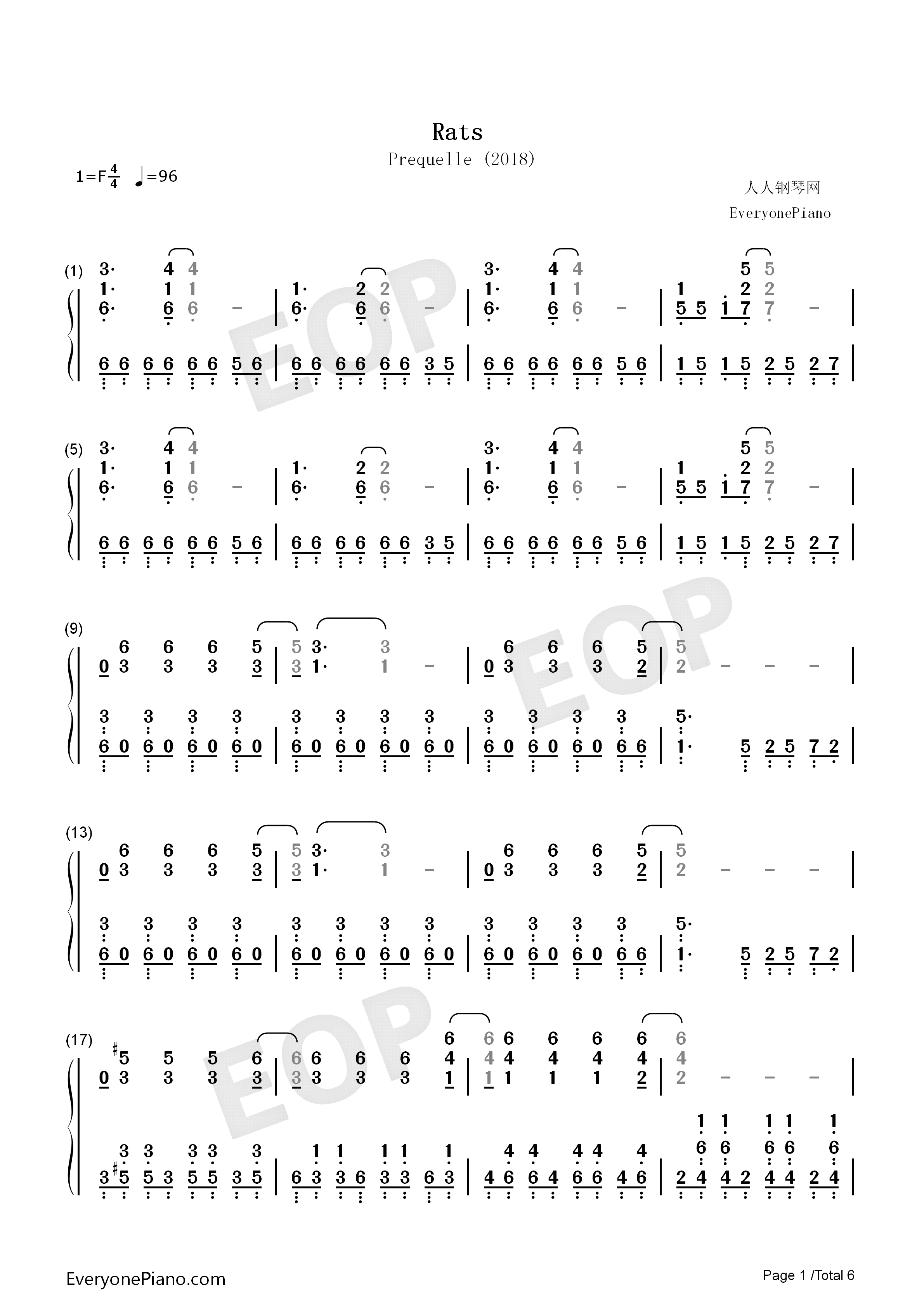 Rats钢琴简谱_Ghost演唱