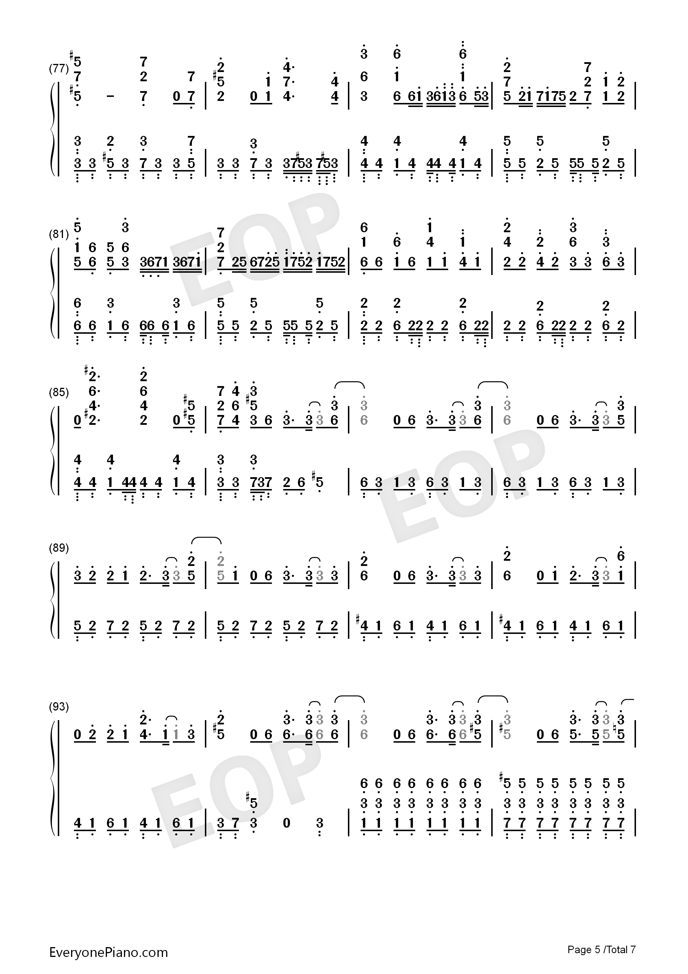 99.9钢琴简谱_MOB_CHOIR_sajou_no_hana演唱