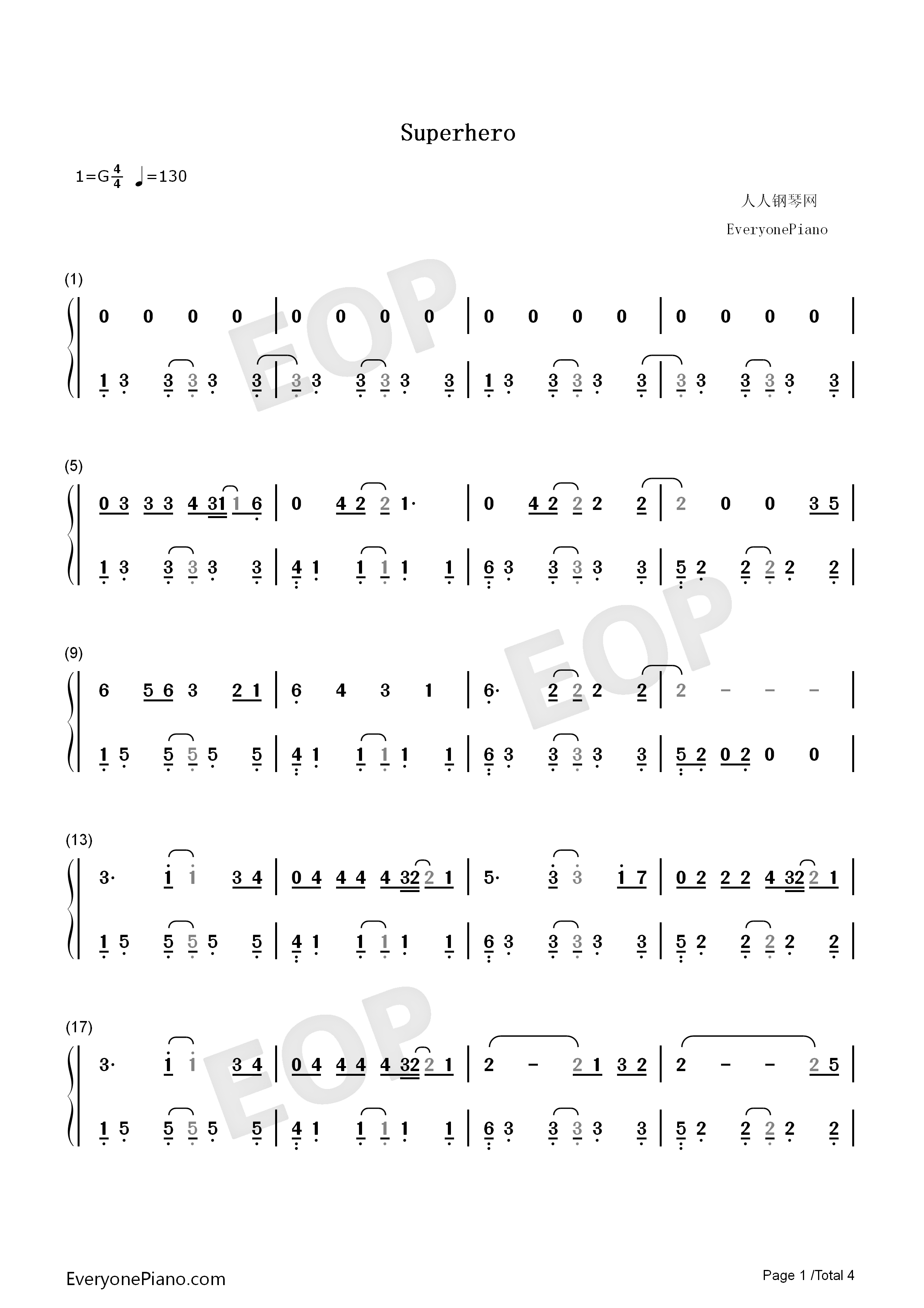 Superhero钢琴简谱_Lauv演唱