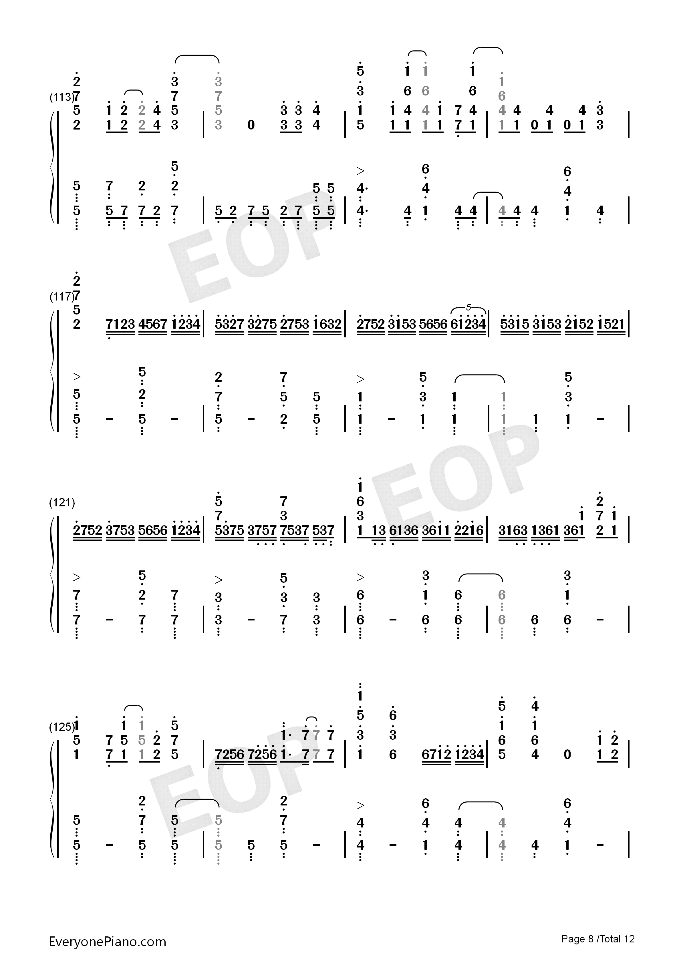 きみの名前钢琴简谱_藤川千爱演唱