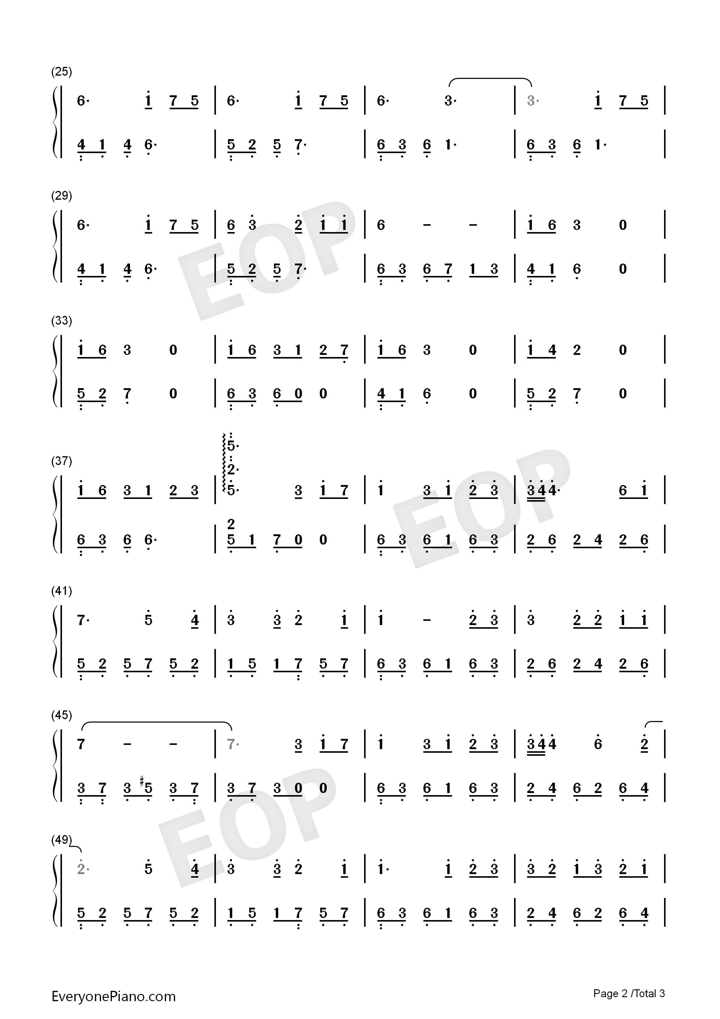 故事细腻钢琴简单演奏版钢琴简谱_林俊杰演唱