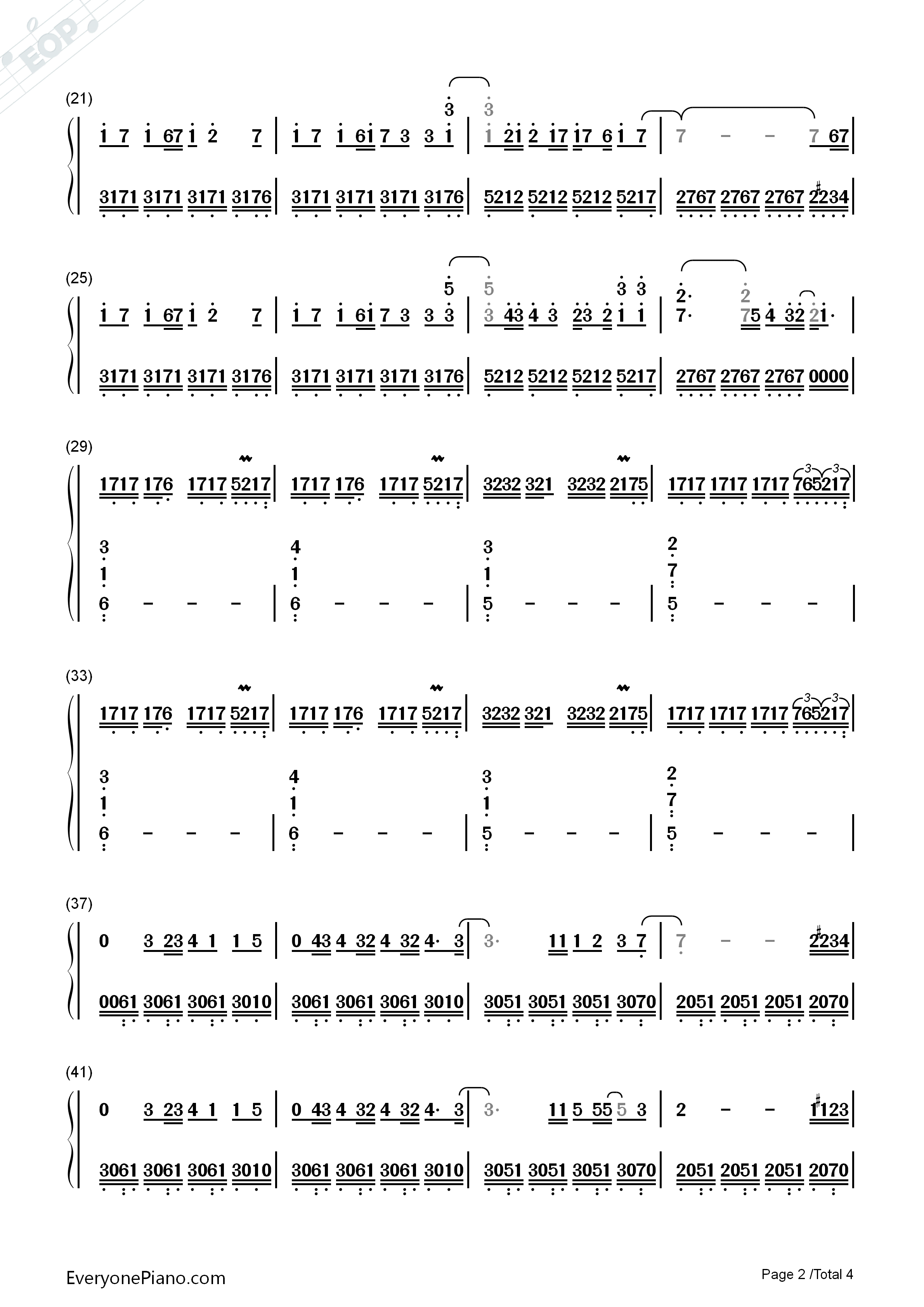 漂流钢琴简谱_张碧晨演唱