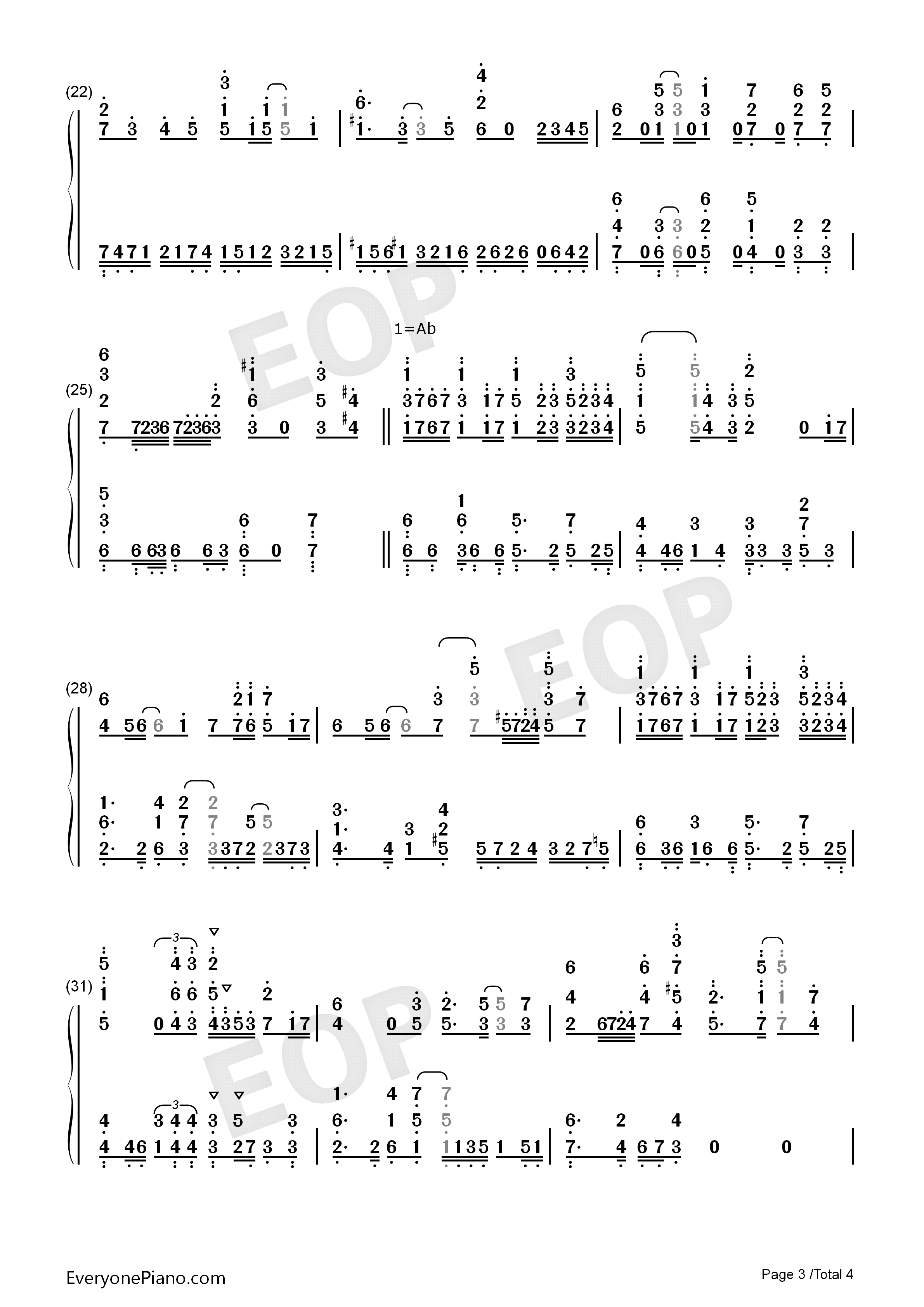Sign钢琴简谱_内田彩演唱