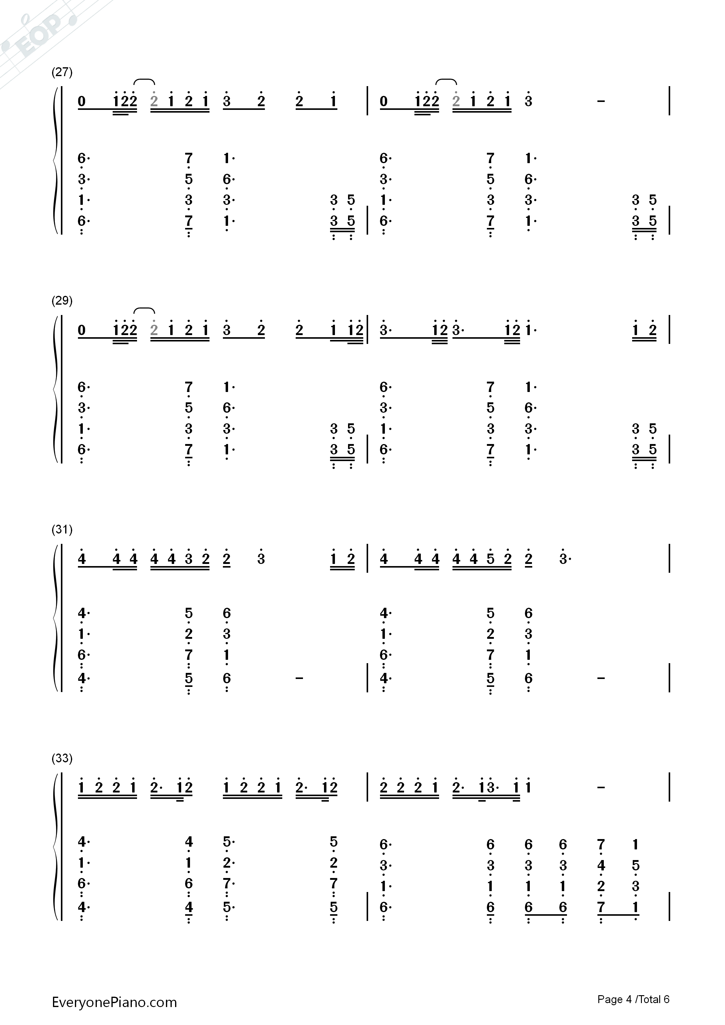第一次告白钢琴简谱_TFBOYS演唱