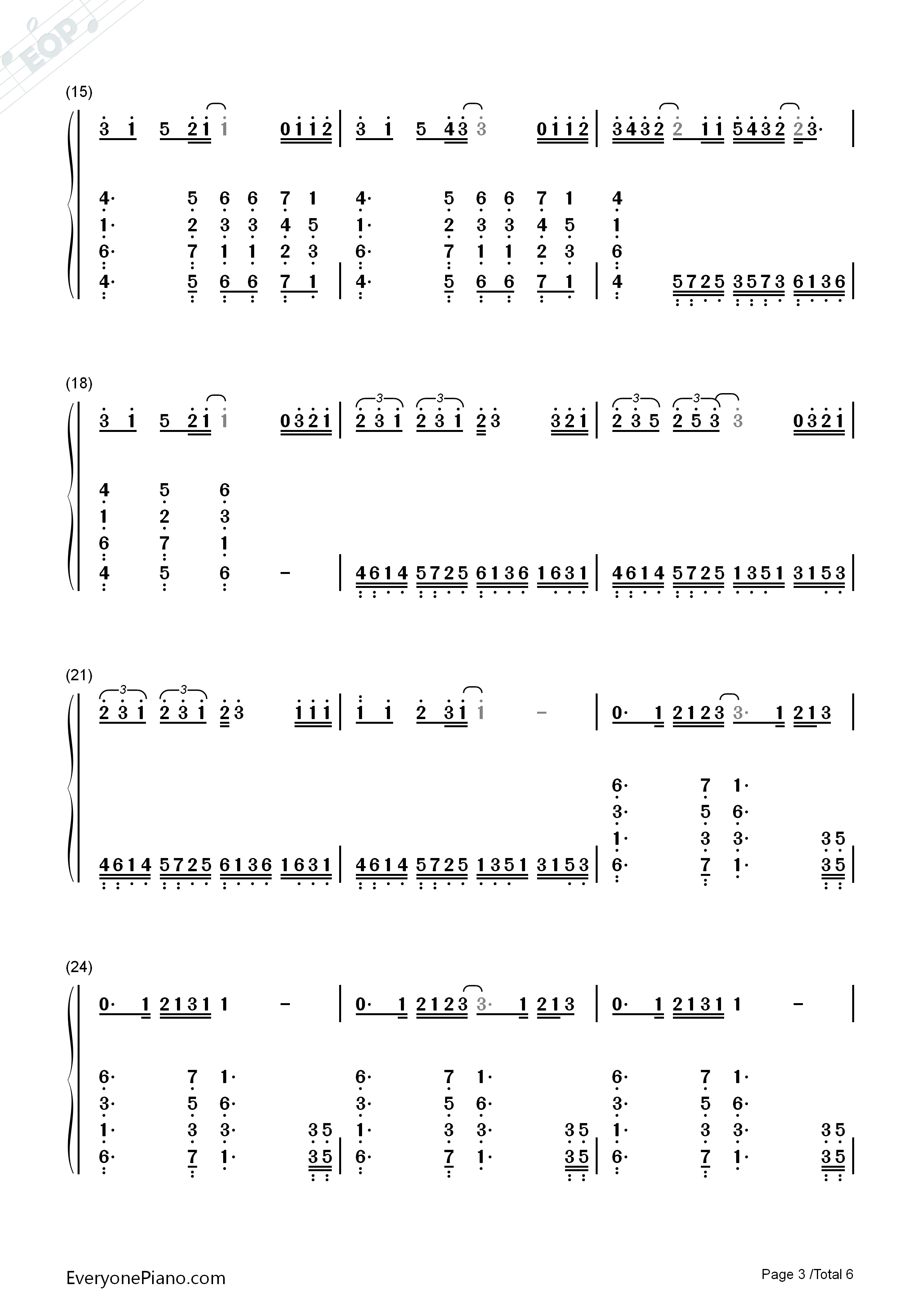 第一次告白钢琴简谱_TFBOYS演唱