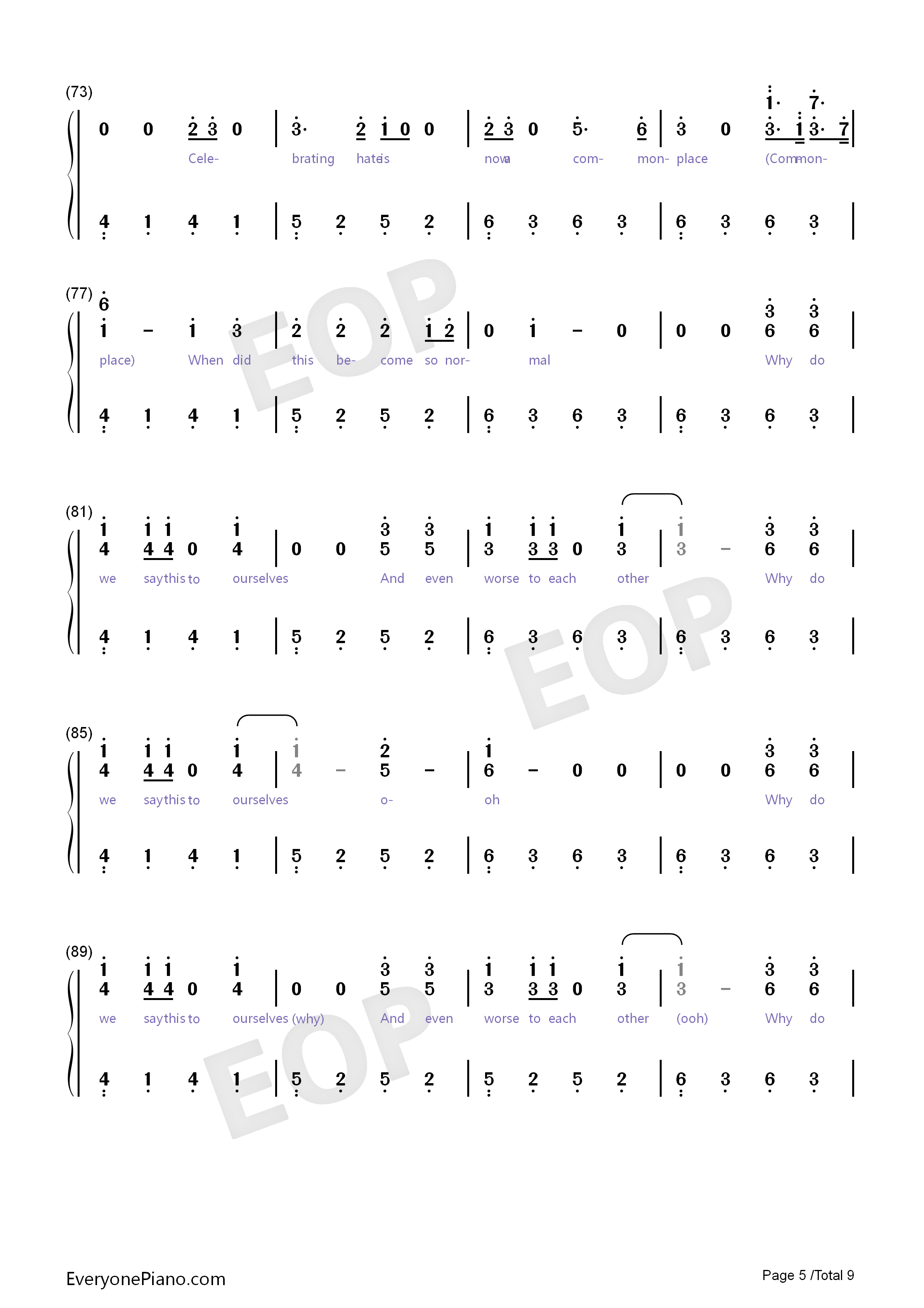 Back_to_Beautiful钢琴简谱_Sofia_Carson_Alan_Walker演唱