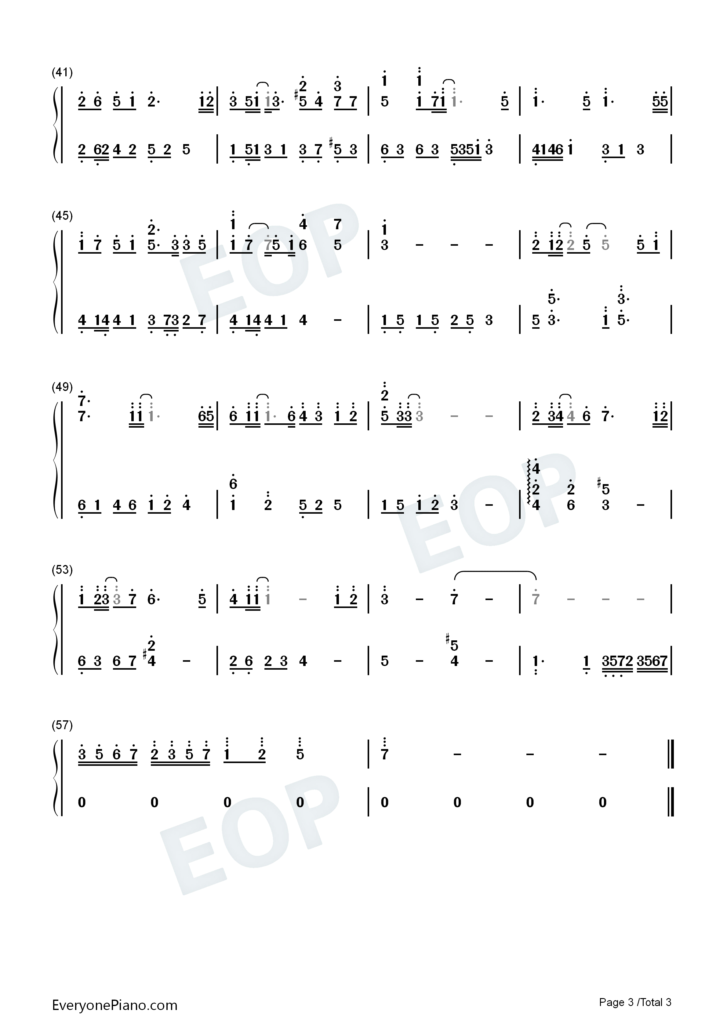 树洞钢琴简谱_欧阳娜娜演唱